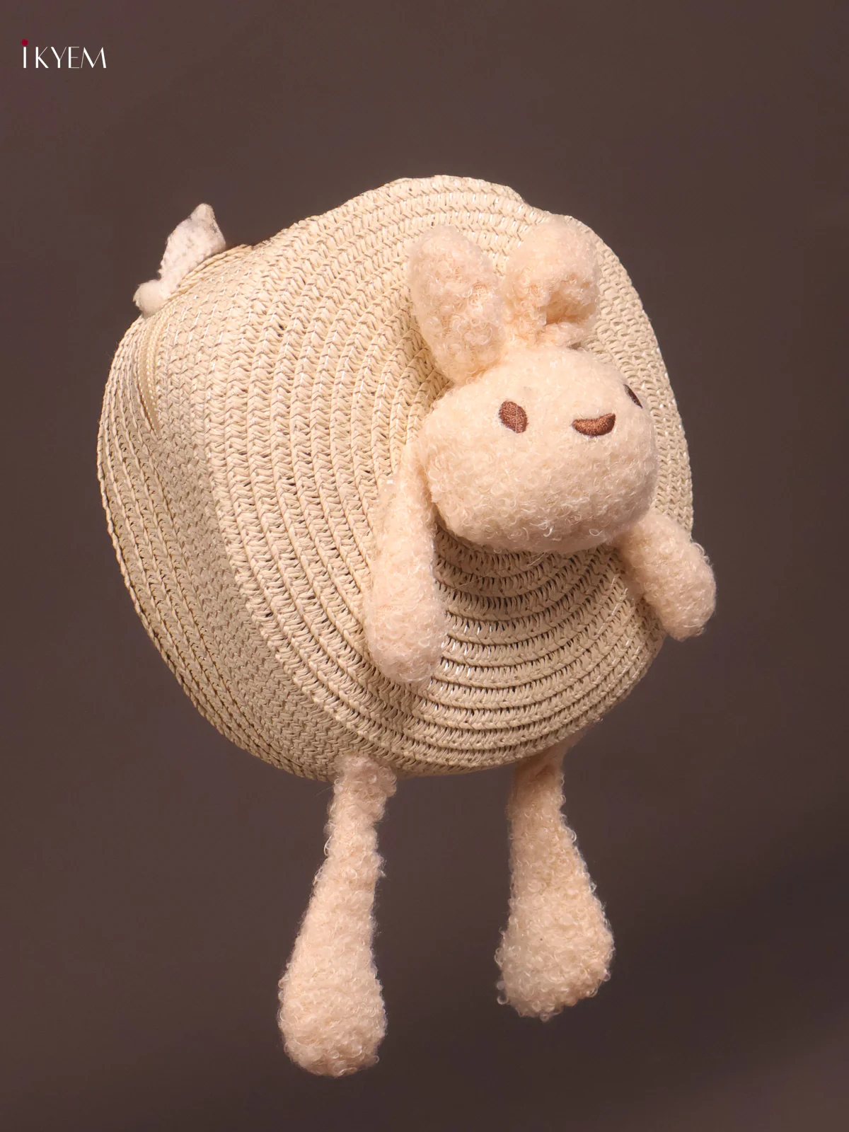 Jute Round Sling Bag Cream - Image 2