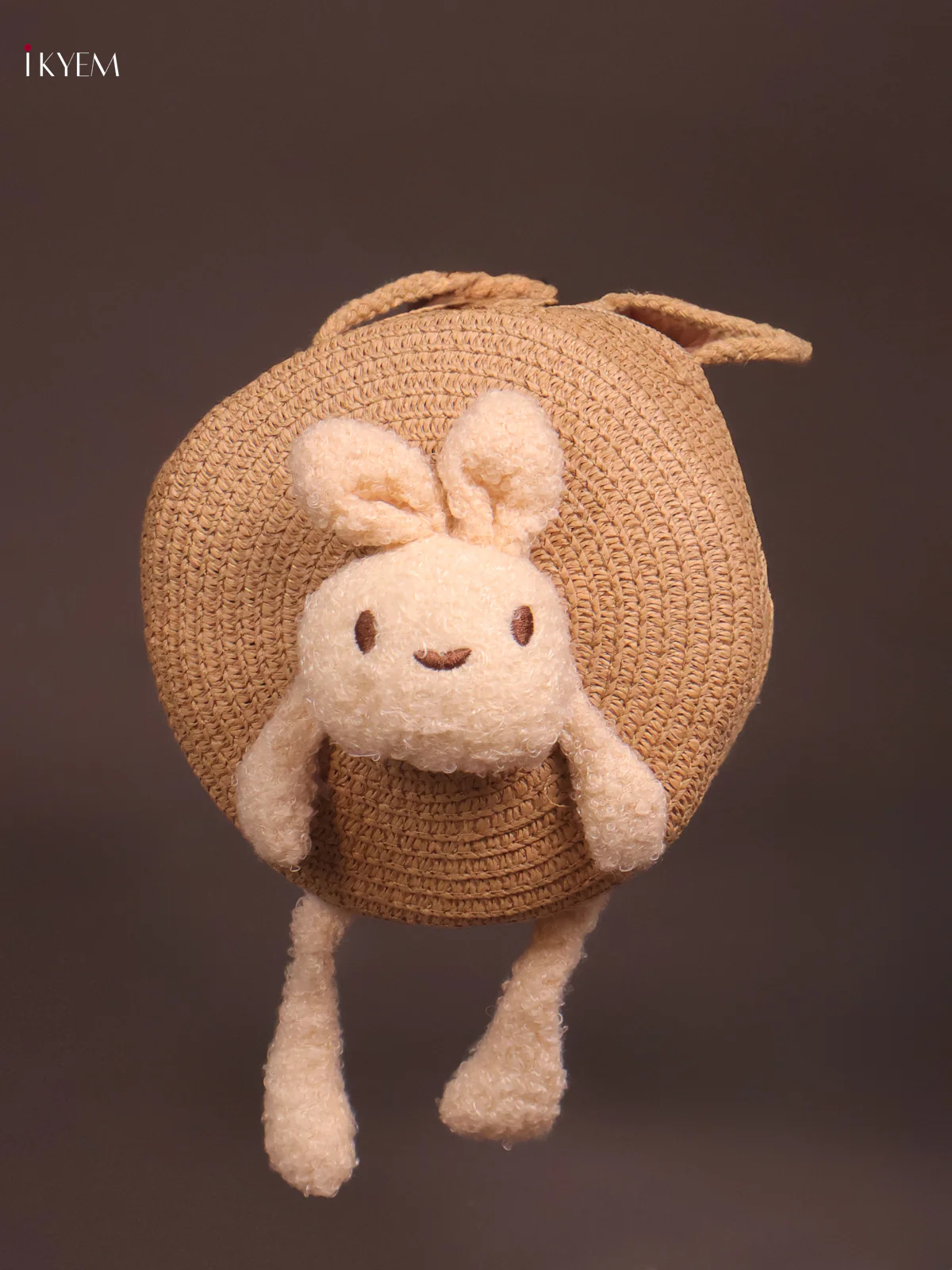 Jute Round Sling Bag Brown