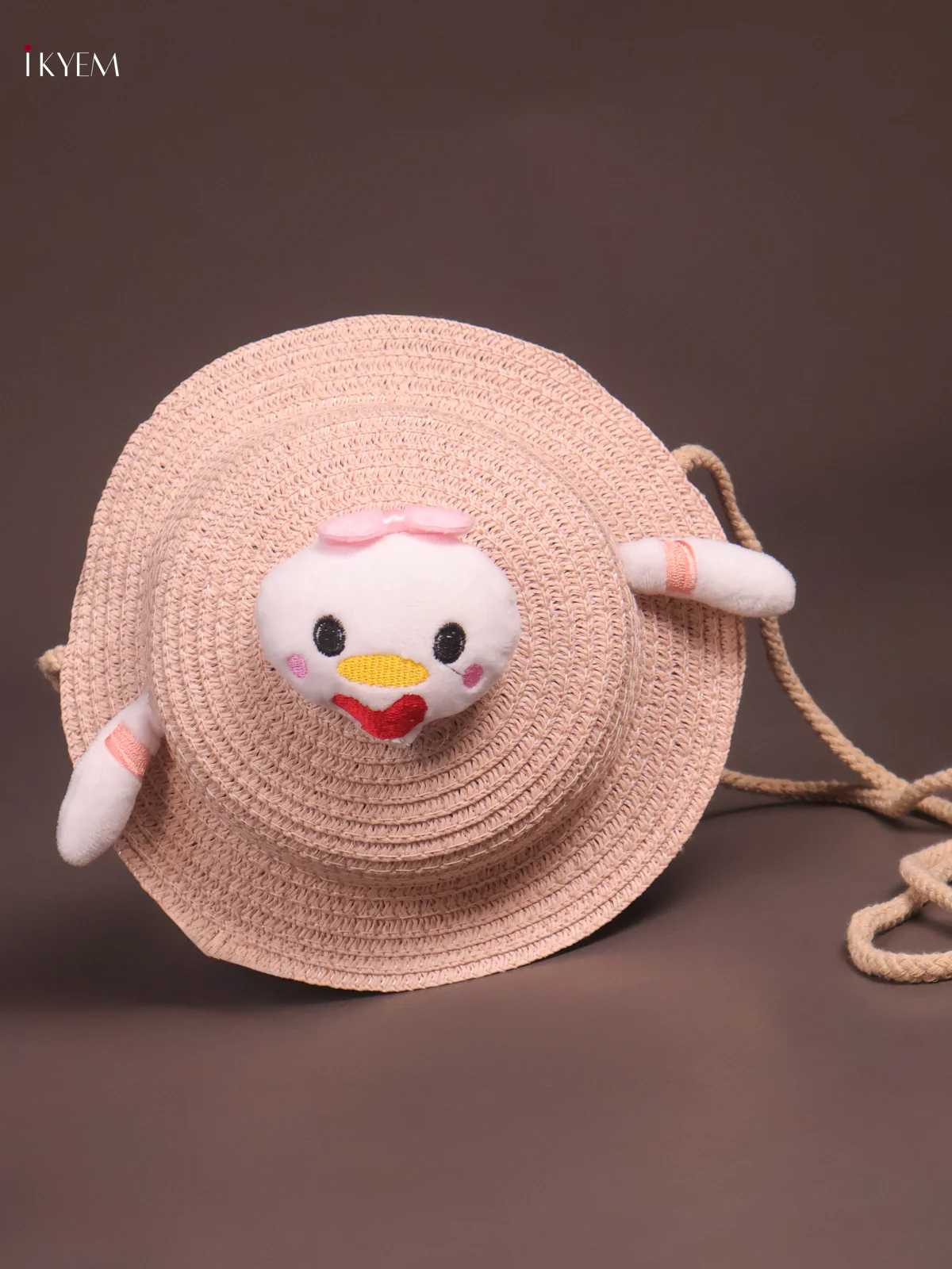 Jute Sling Cap Design Bag light Pink