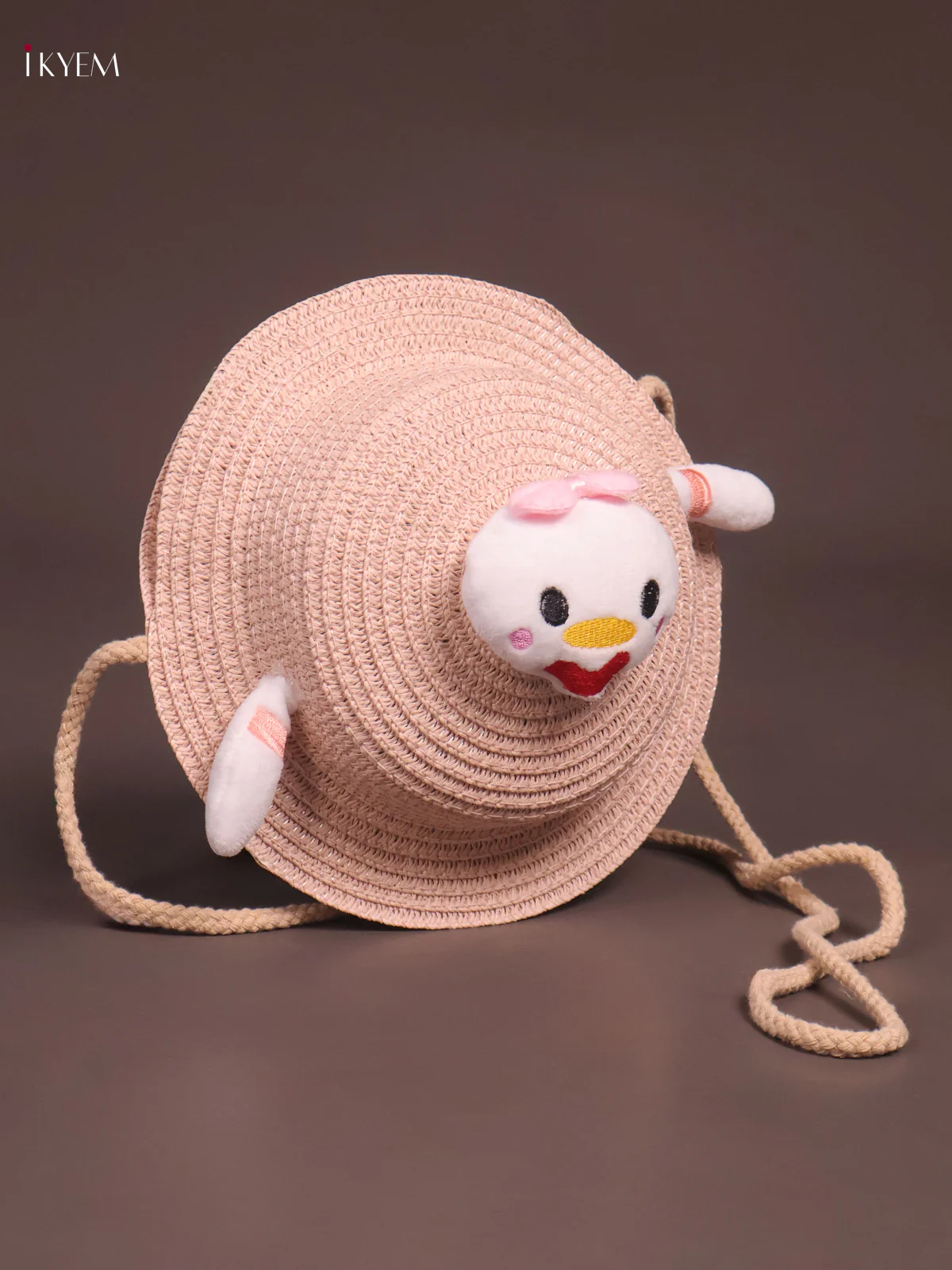 Jute Sling Cap Design Bag light Pink - Image 2