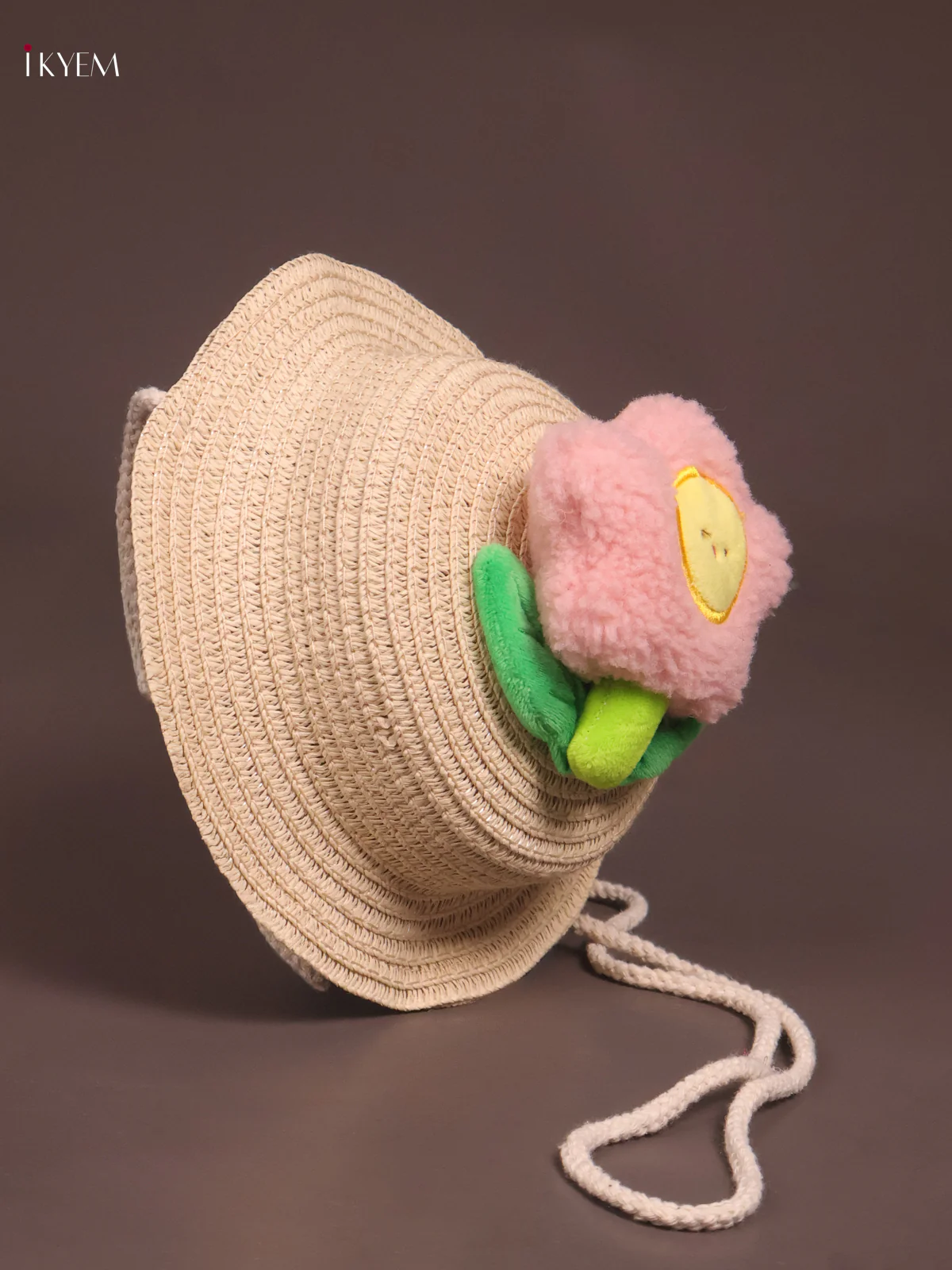 Jute Sling Cap Design Bag Cream - Image 2