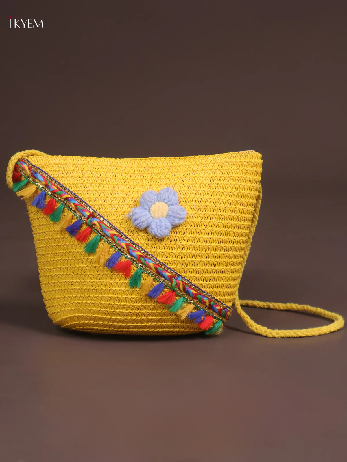 Beach Sling Bag Floral Design Yellow