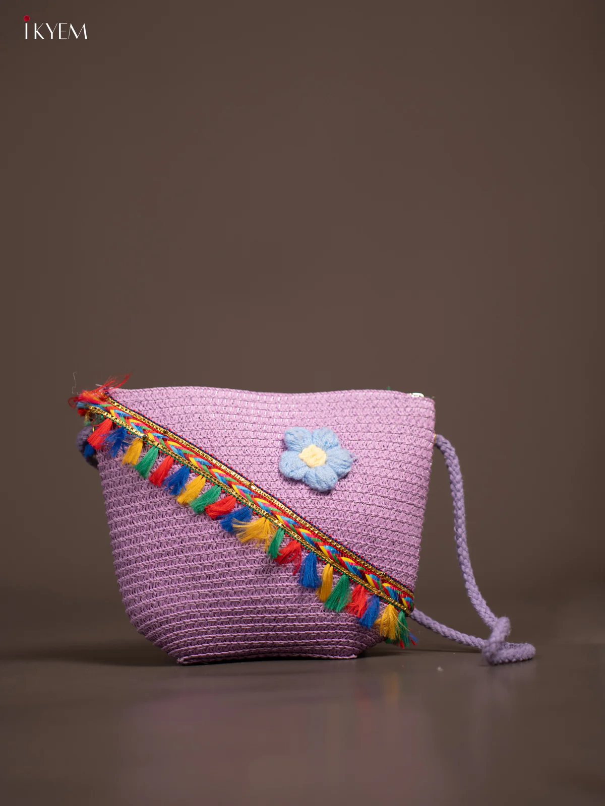Beach Sling Bag Floral Design Violet