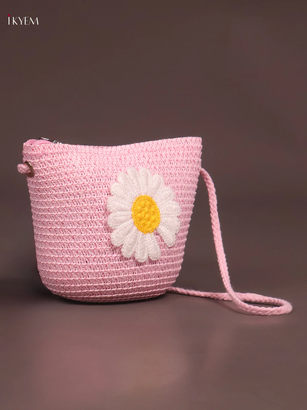 Beach Sling Bag Floral Design Pink - Image 2