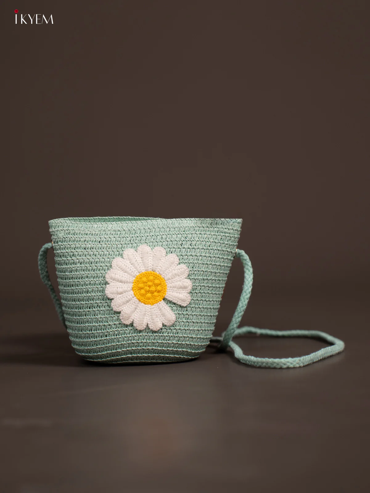Beach Sling Bag Floral Design Green