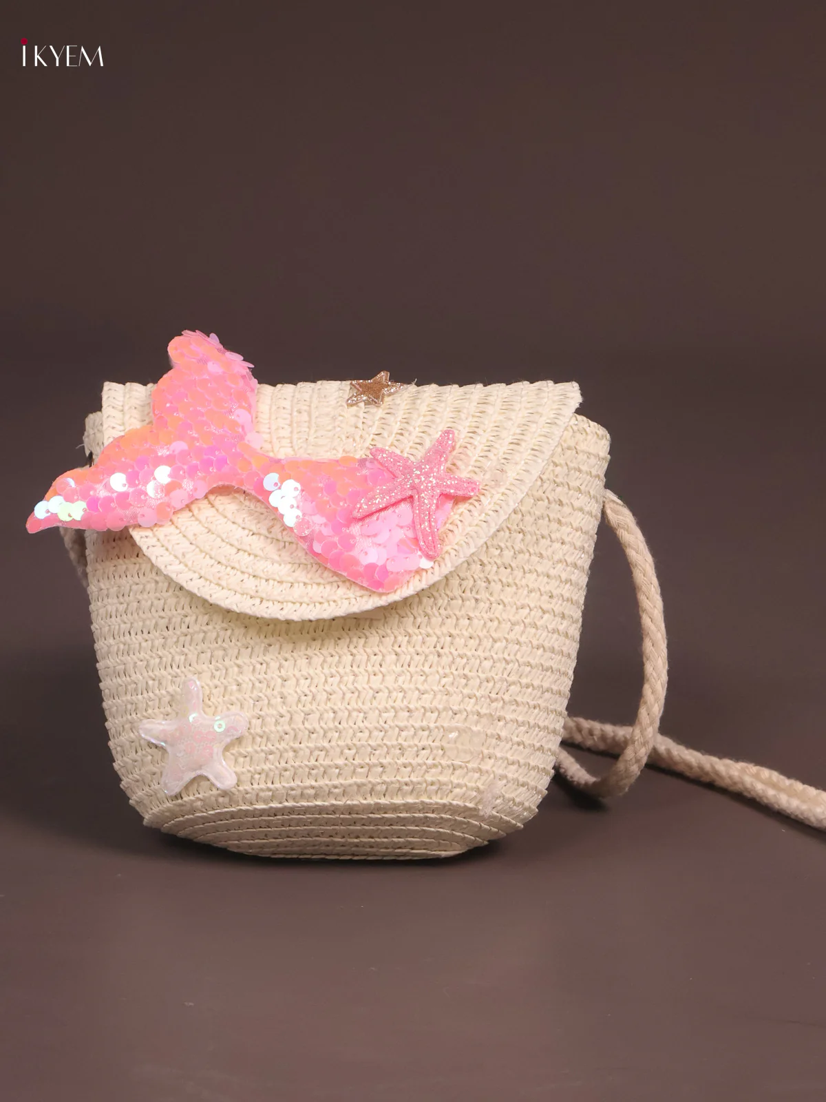 Jute Woven Sling Bag for Kids - Cream - KE21360
