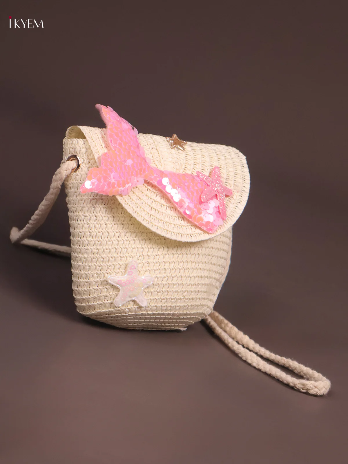 Jute Woven Sling Bag for Kids - Cream - KE21360 - Image 2