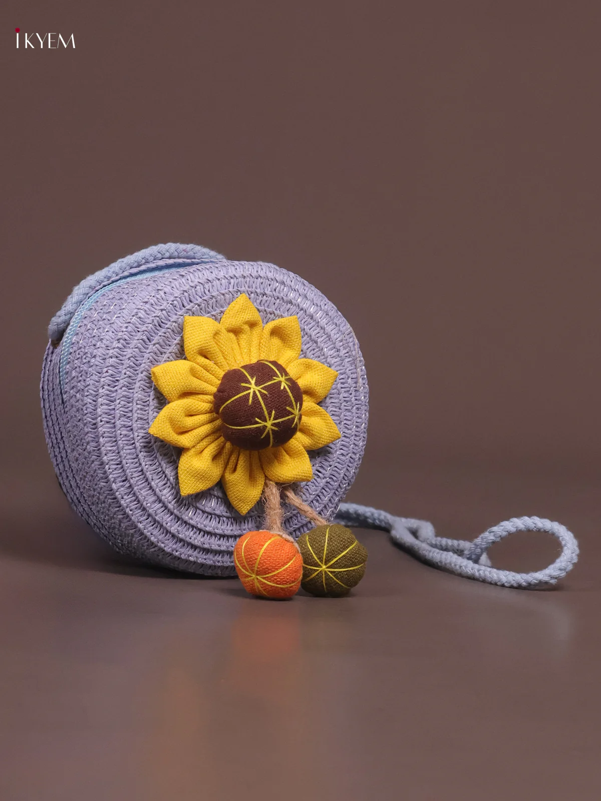 Jute Round Sling Bag for Kids - Purple - KE21367 - Image 2