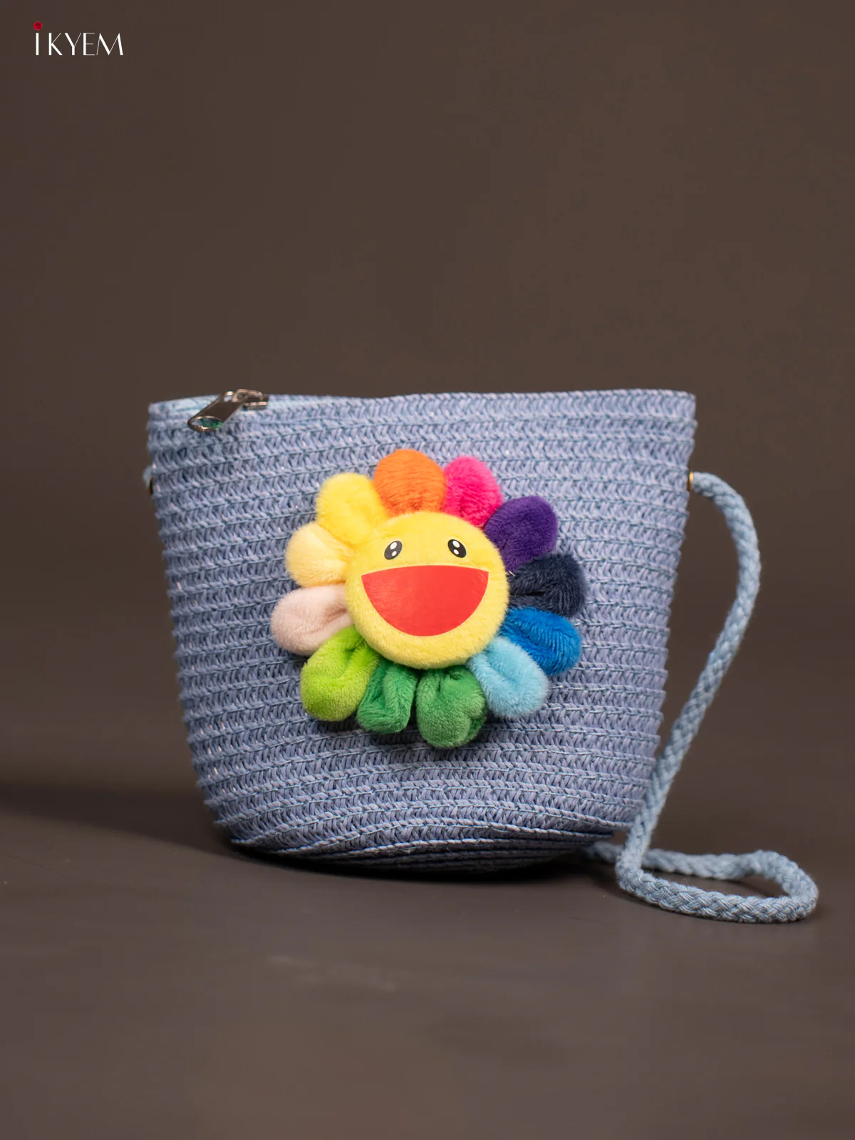 Jute Woven Sling Bag for Kids - Violet - KE21391
