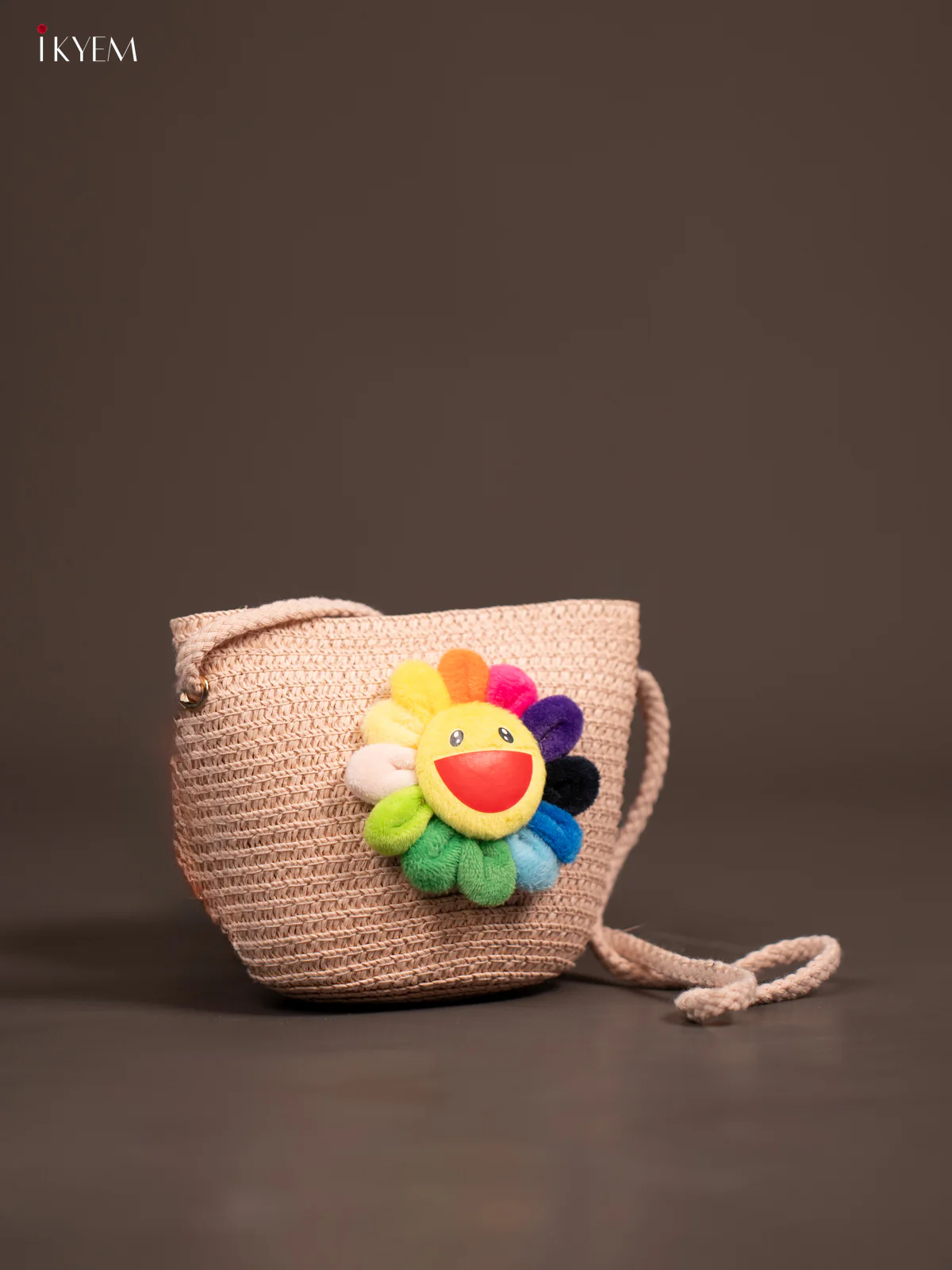 Jute Woven Sling Bag for Kids - Light Pink - KE21393 - Image 2