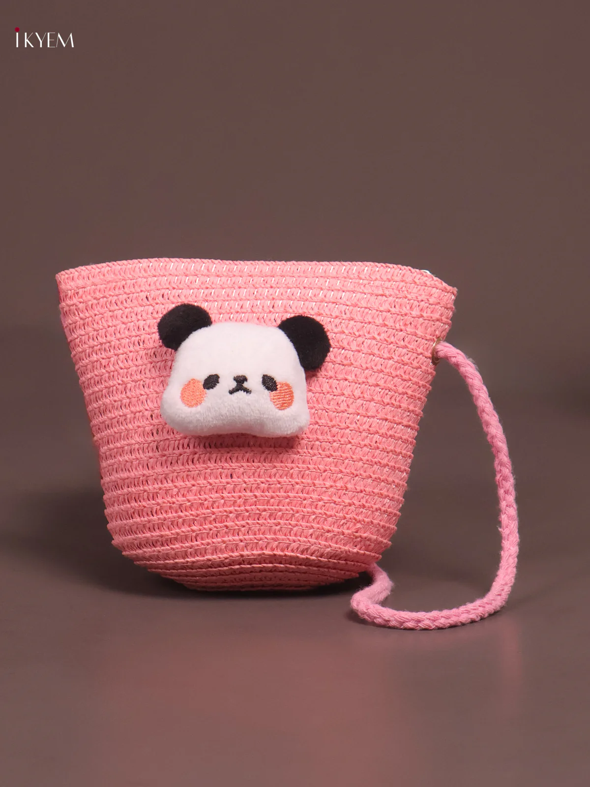 Jute Woven Sling Bag for Kids - Pink - KE21394