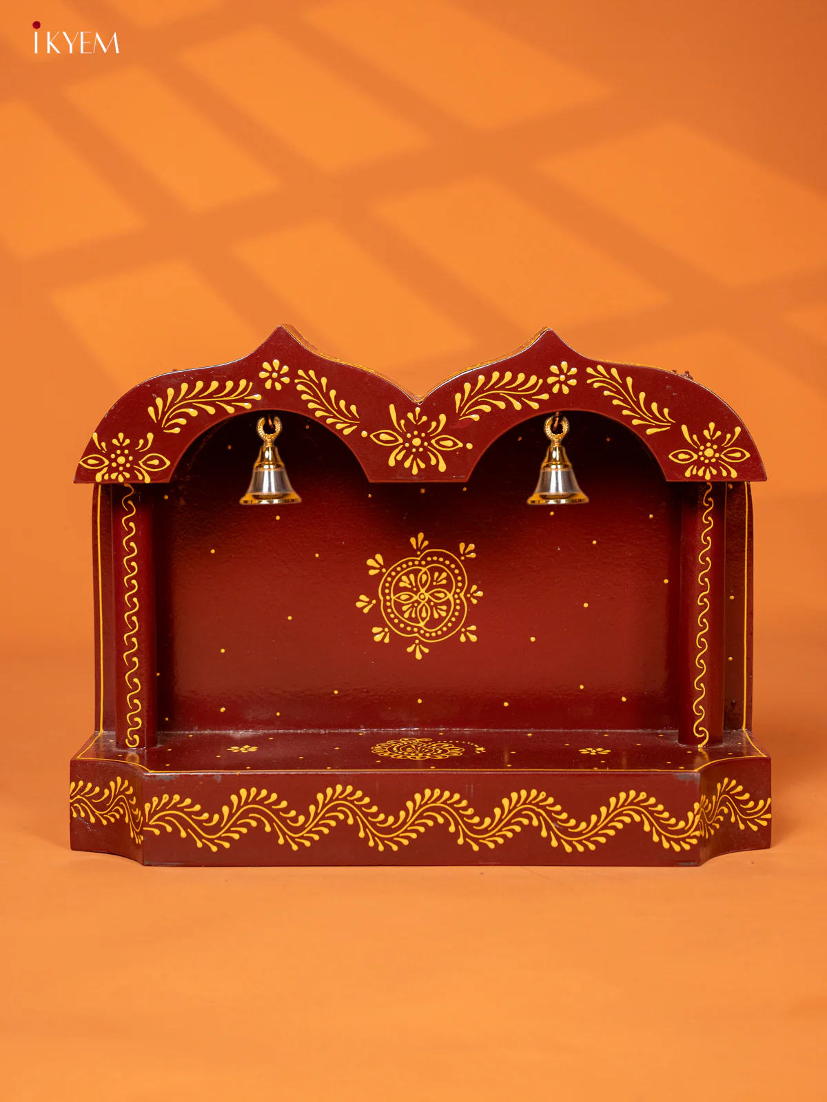 Wooden Hand Painted Mandapam - Brown - KE27140