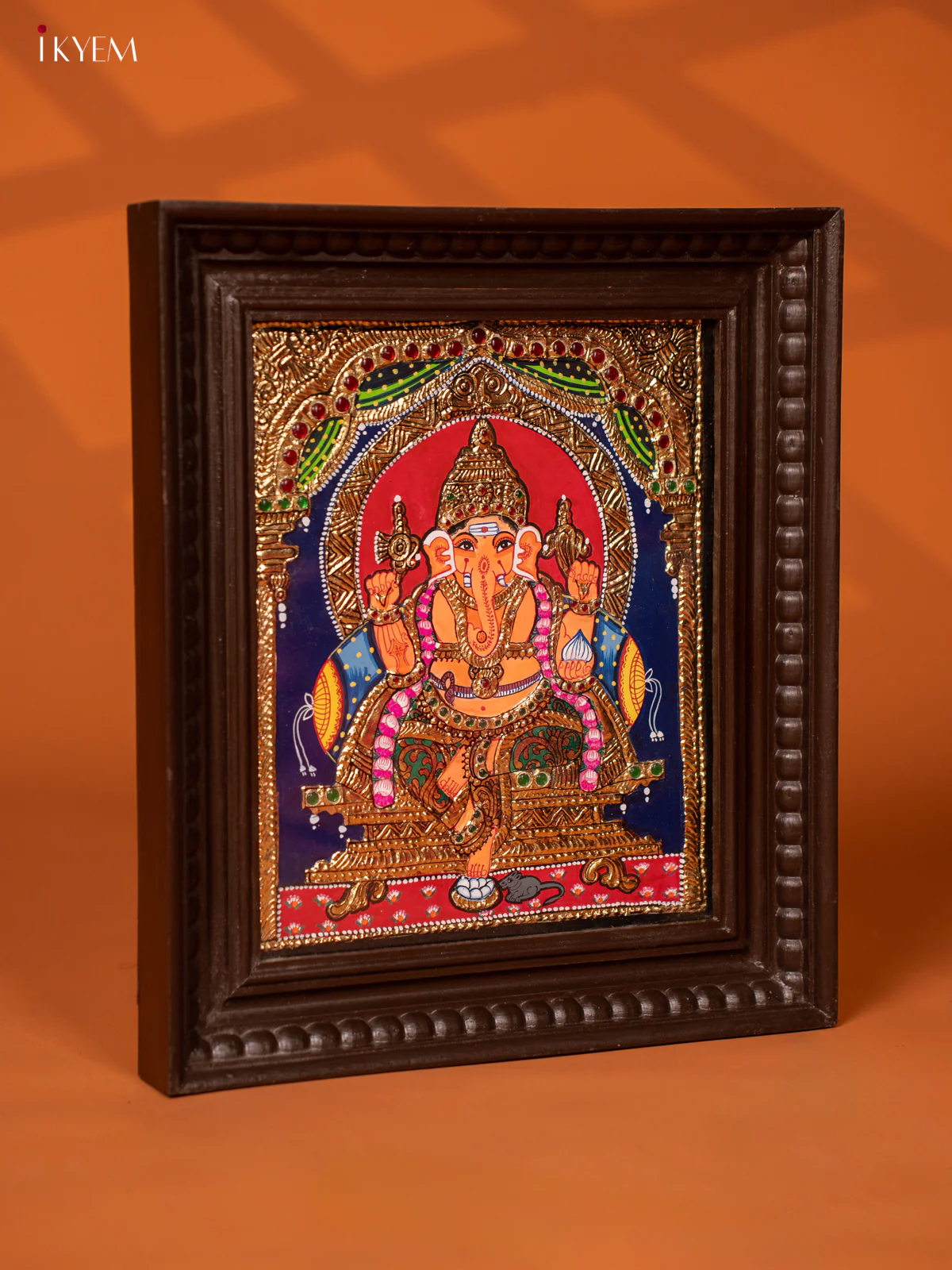 Ganesha - Tanjore Painting (15x13) - KE27194 - Image 3