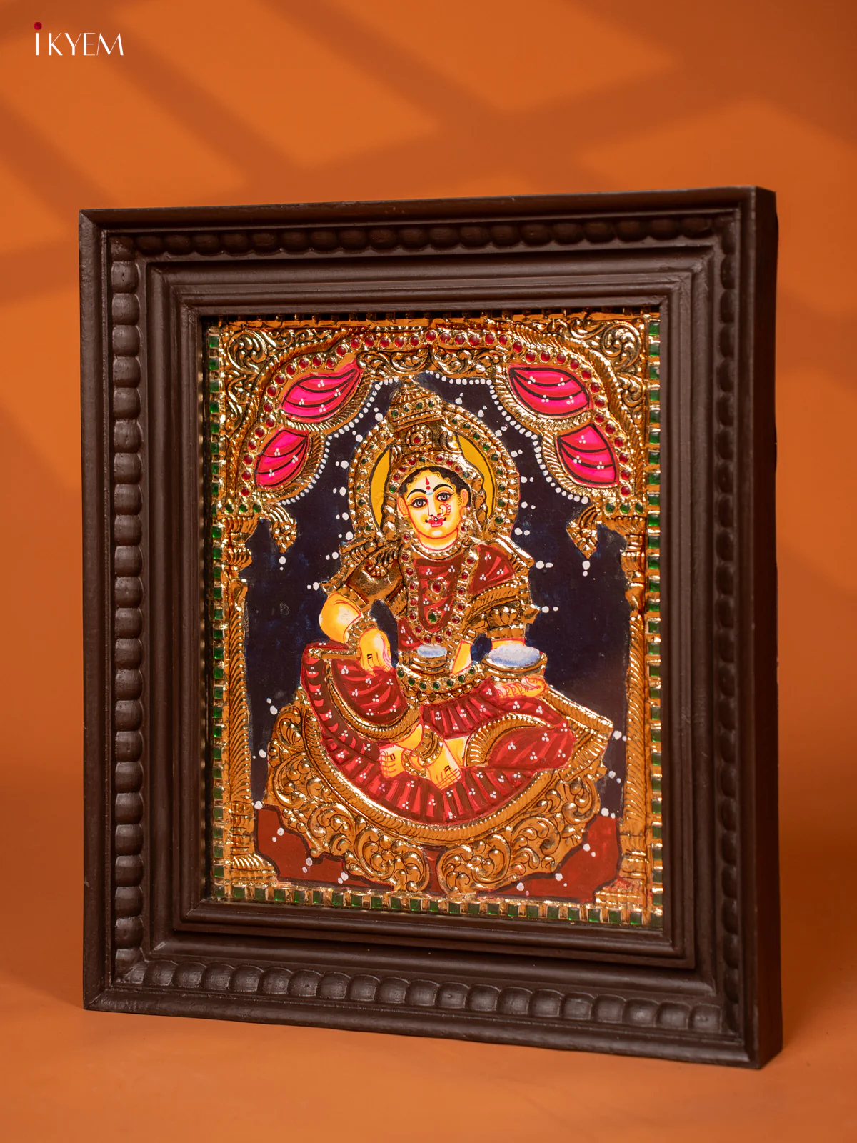Annapurani - Tanjore Painting (15x13) - Red - KE27197 - Image 3