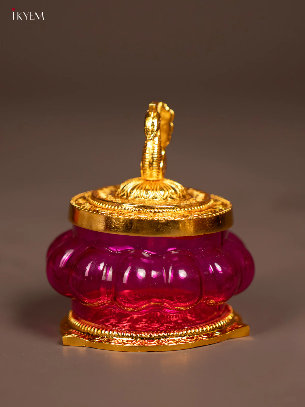 Kubera Lakshmi Pot with Peacock - Pink - KE29123
