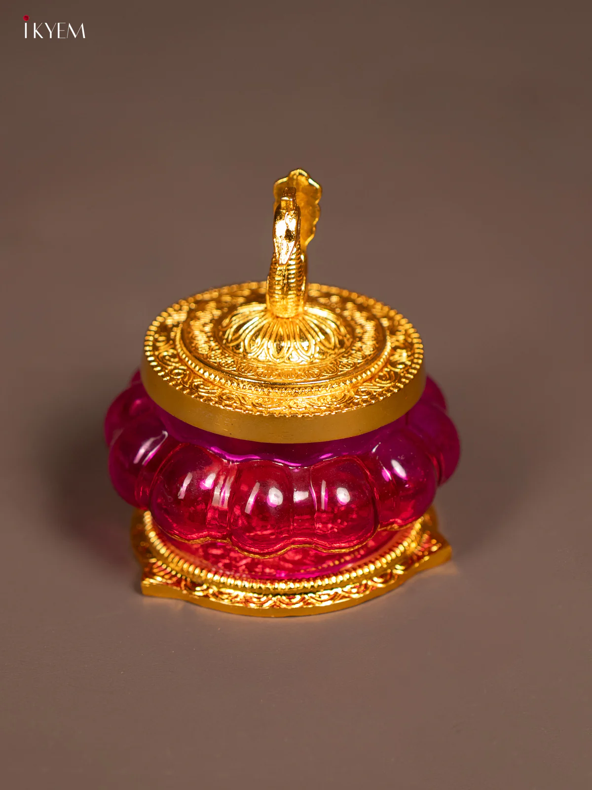 Kubera Lakshmi Pot with Peacock - Pink - KE29123 - Image 2