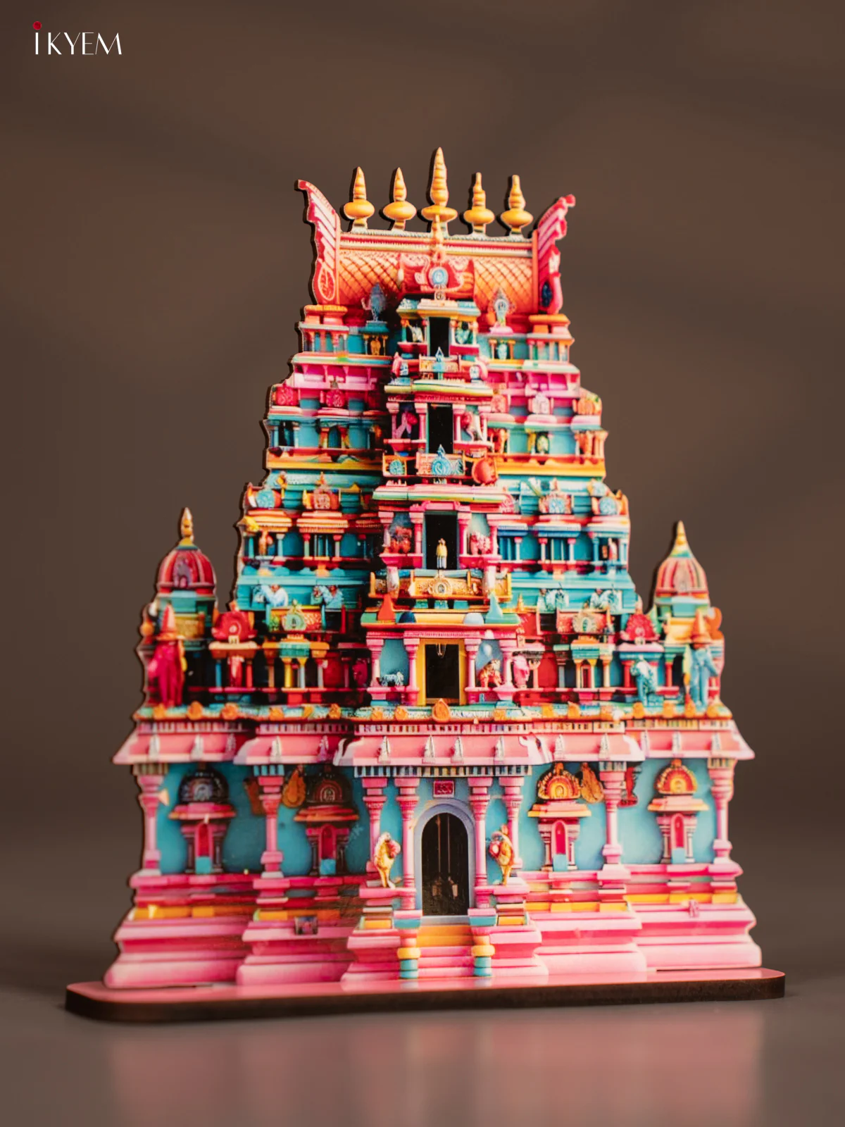 Traditional Kovil Gopuram Cutout - 7 Inches - KE29169 - Image 3