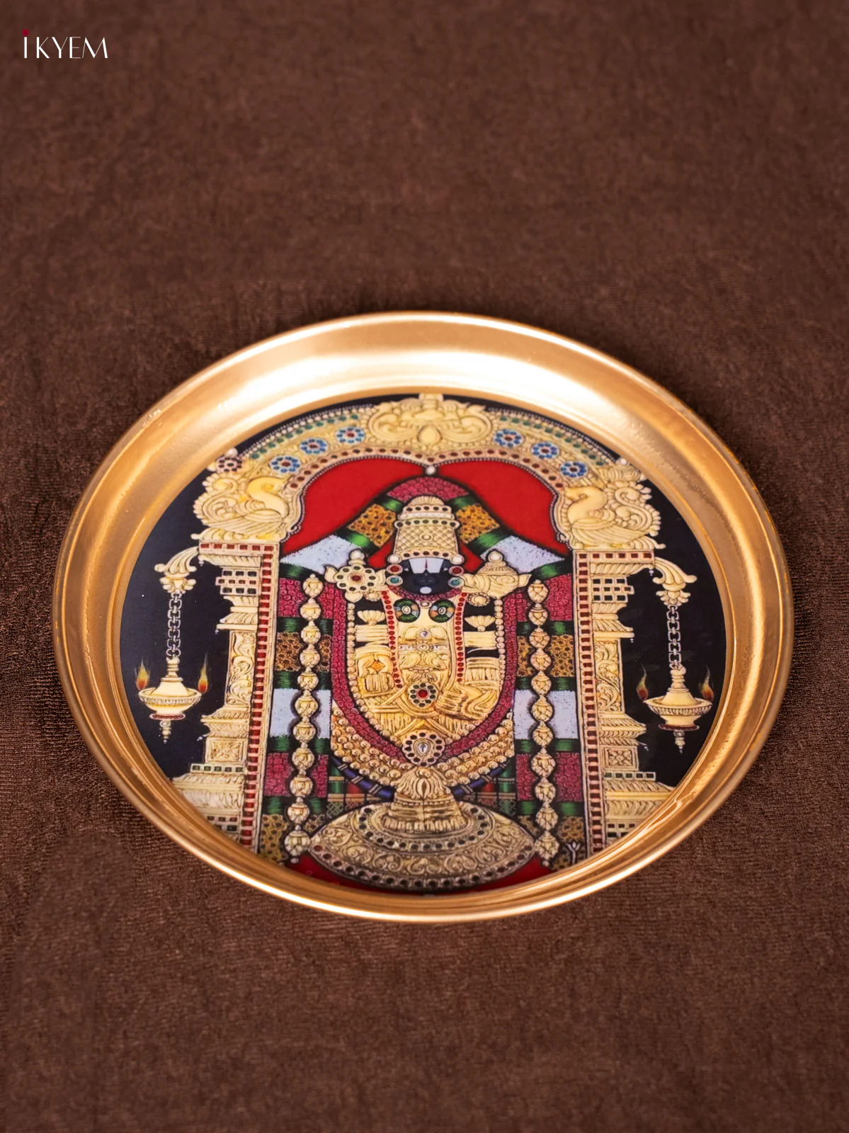 Balaji - Printed Brass Coated Plate - 6 inch - KEA1027