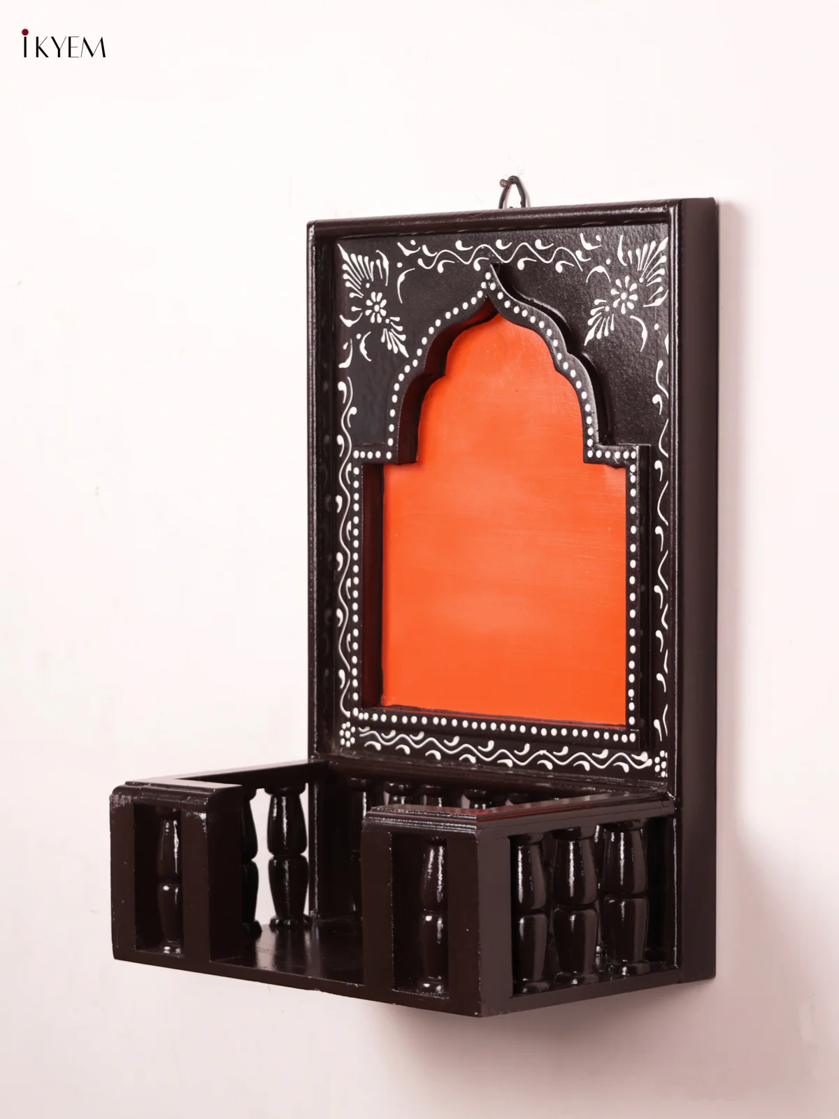 Wooden Hand Painted Jharokha Frame with Stand - Orange - 16 Inches - KEA1311 - Image 2