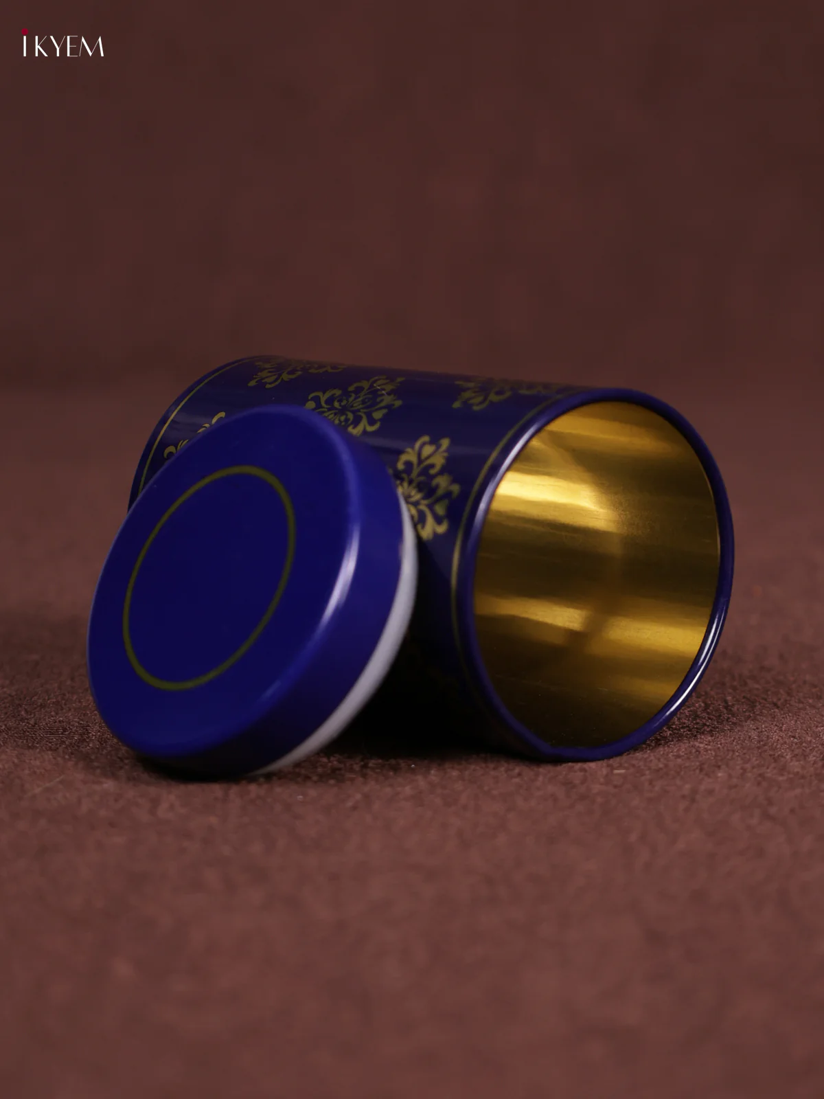 Digital Printed Dry Fruit Tin Jar Cylinder - Blue 5 Inch - KEA1411 - Image 2