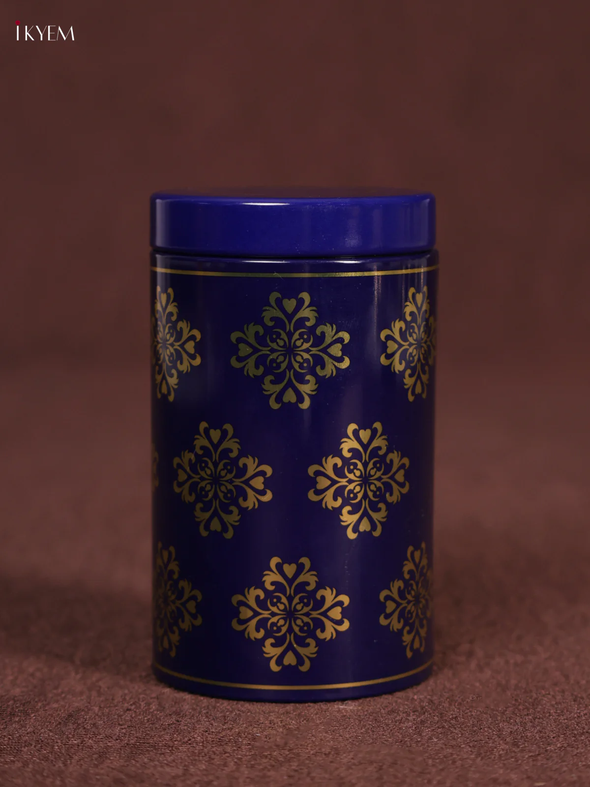 Digital Printed Dry Fruit Tin Jar Cylinder - Blue 5 Inch - KEA1411 - Image 3