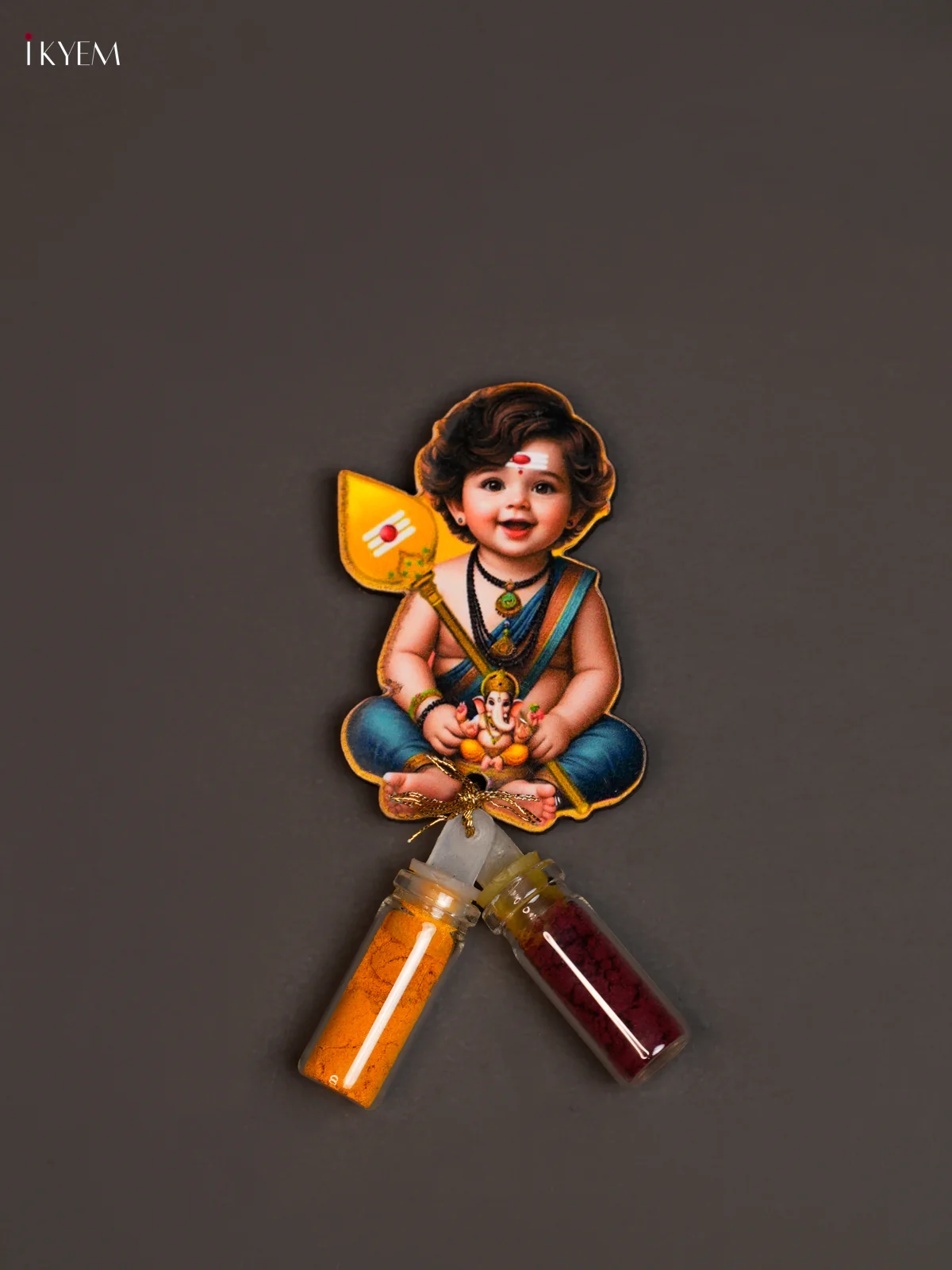 Haldi Kumkum Bottle with Fridge Magnets - Baby Murugar - KEA2605