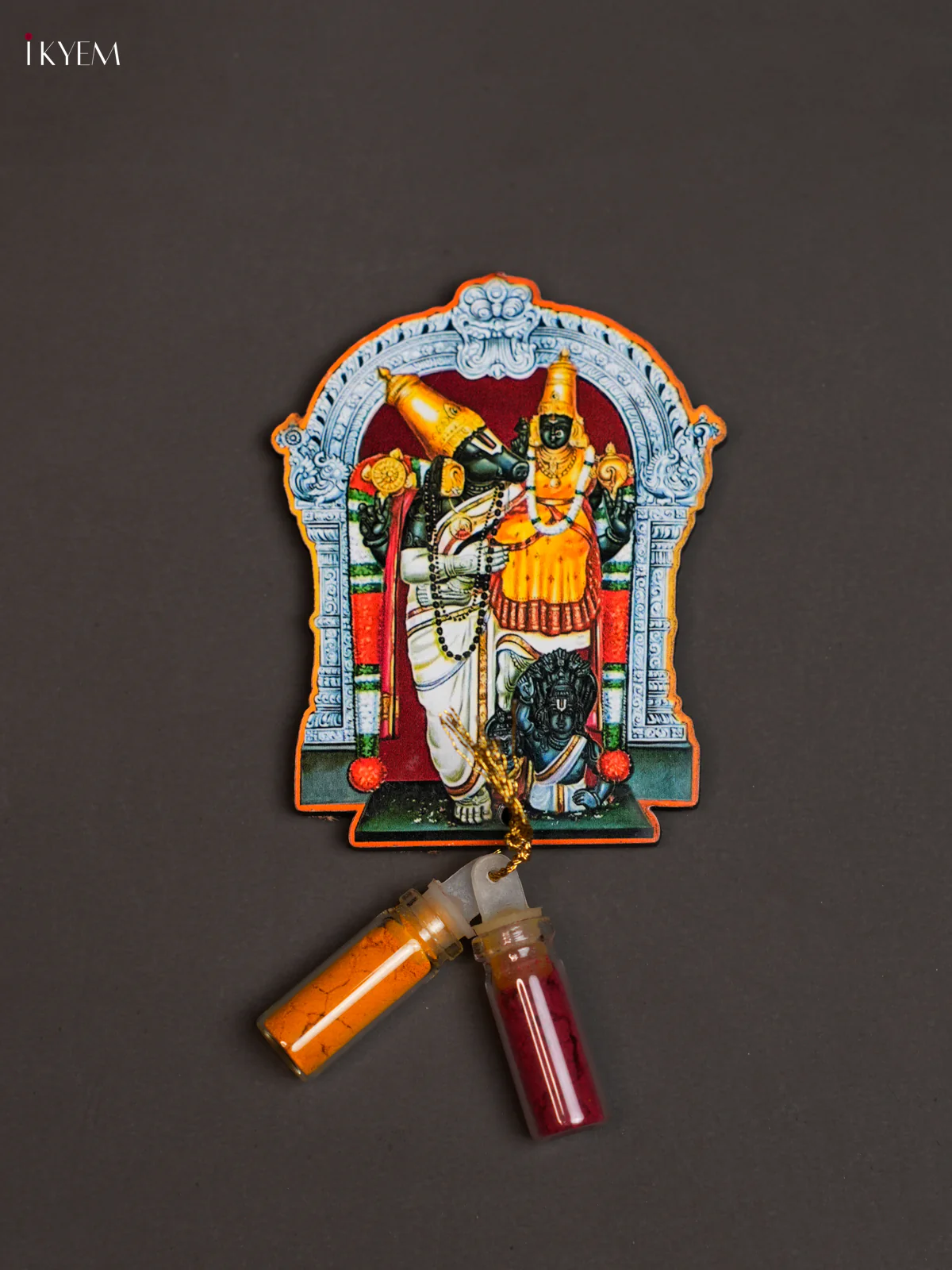 Haldi Kumkum Bottle with Fridge Magnets - Lakshmi Hayagriva - KEA2626