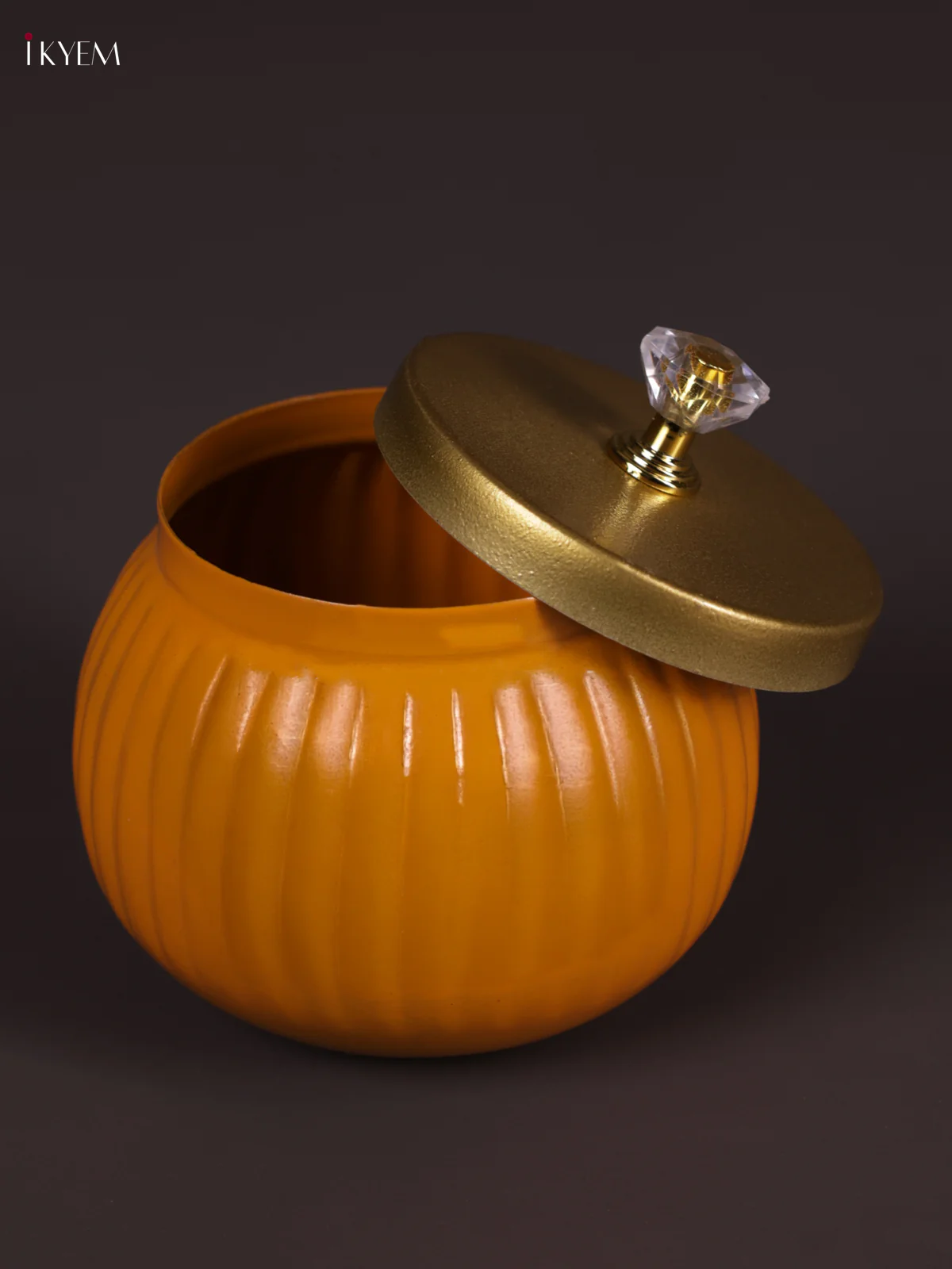 Metal Line Round Nuts Jar - Orange - KEA2636 - Image 2