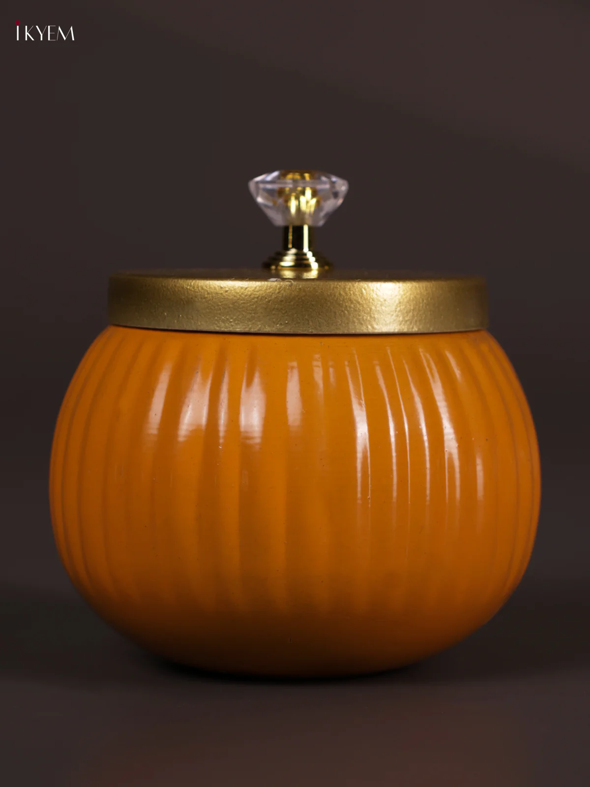 Metal Line Round Nuts Jar - Orange - KEA2636 - Image 3