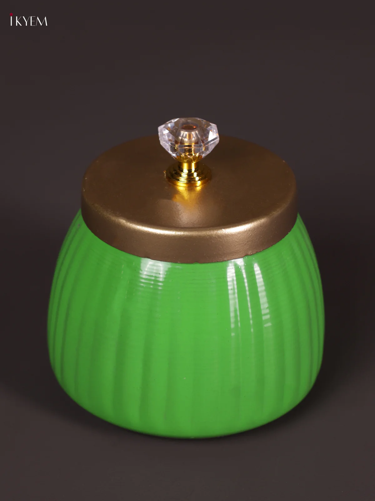 Metal Line Nuts Jar - Royal Green - KEA2645