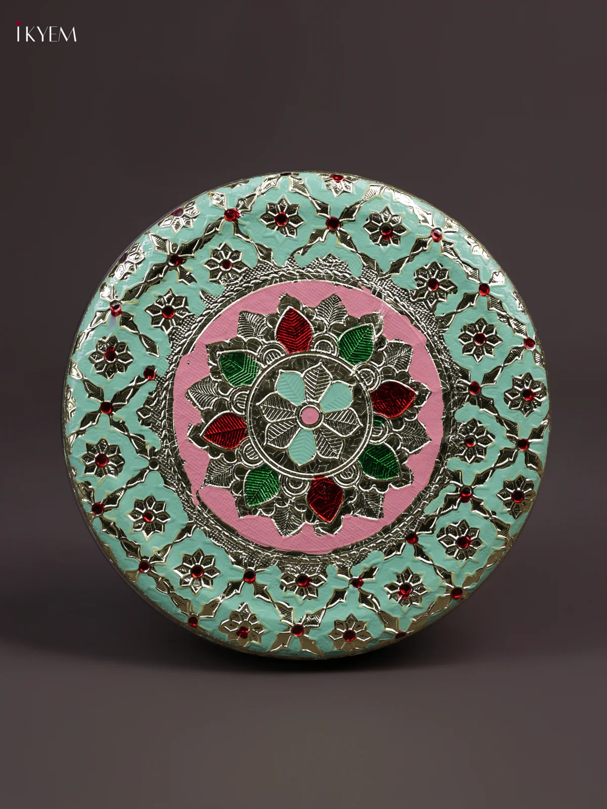Meenakari Steel Box - Pista Green - 6.5 inch - KEA3012 - Image 3