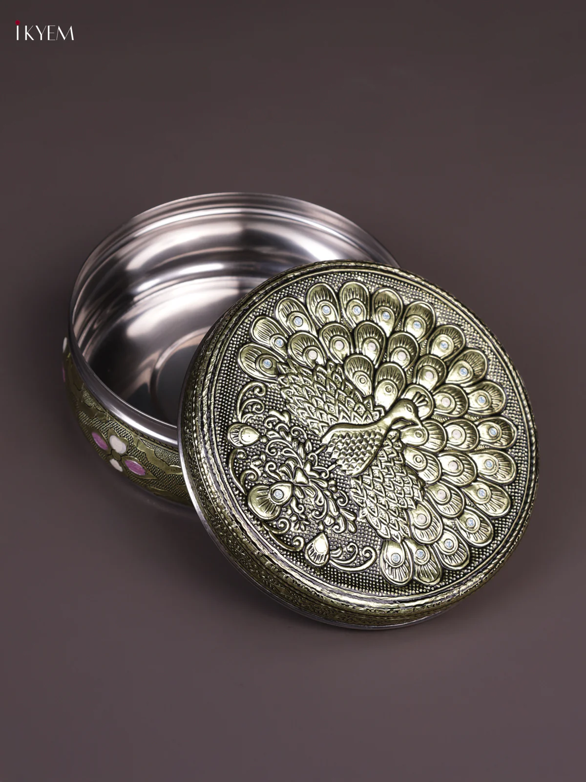 Meenakari Dabba Peacock Design - (6×6) - KEA3023 - Image 2
