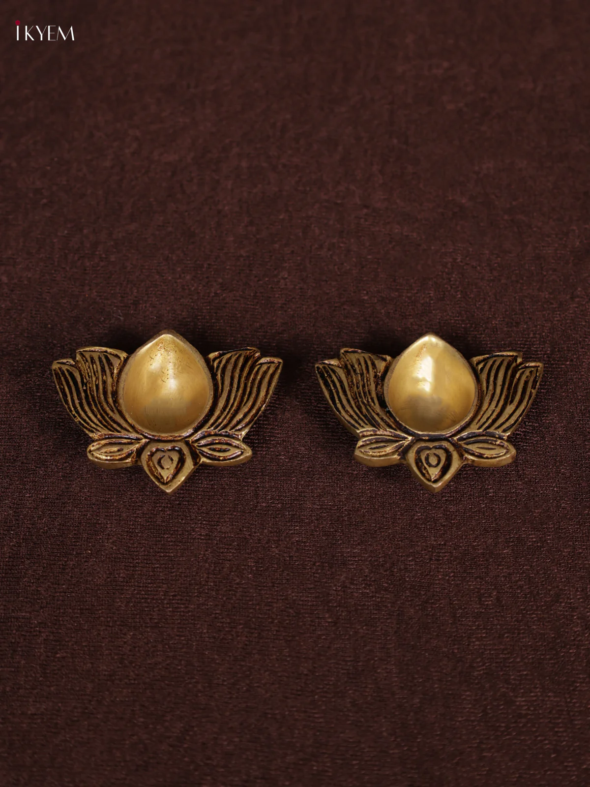 Brass Lotus Diya Set of 2 - Small - KEA3126
