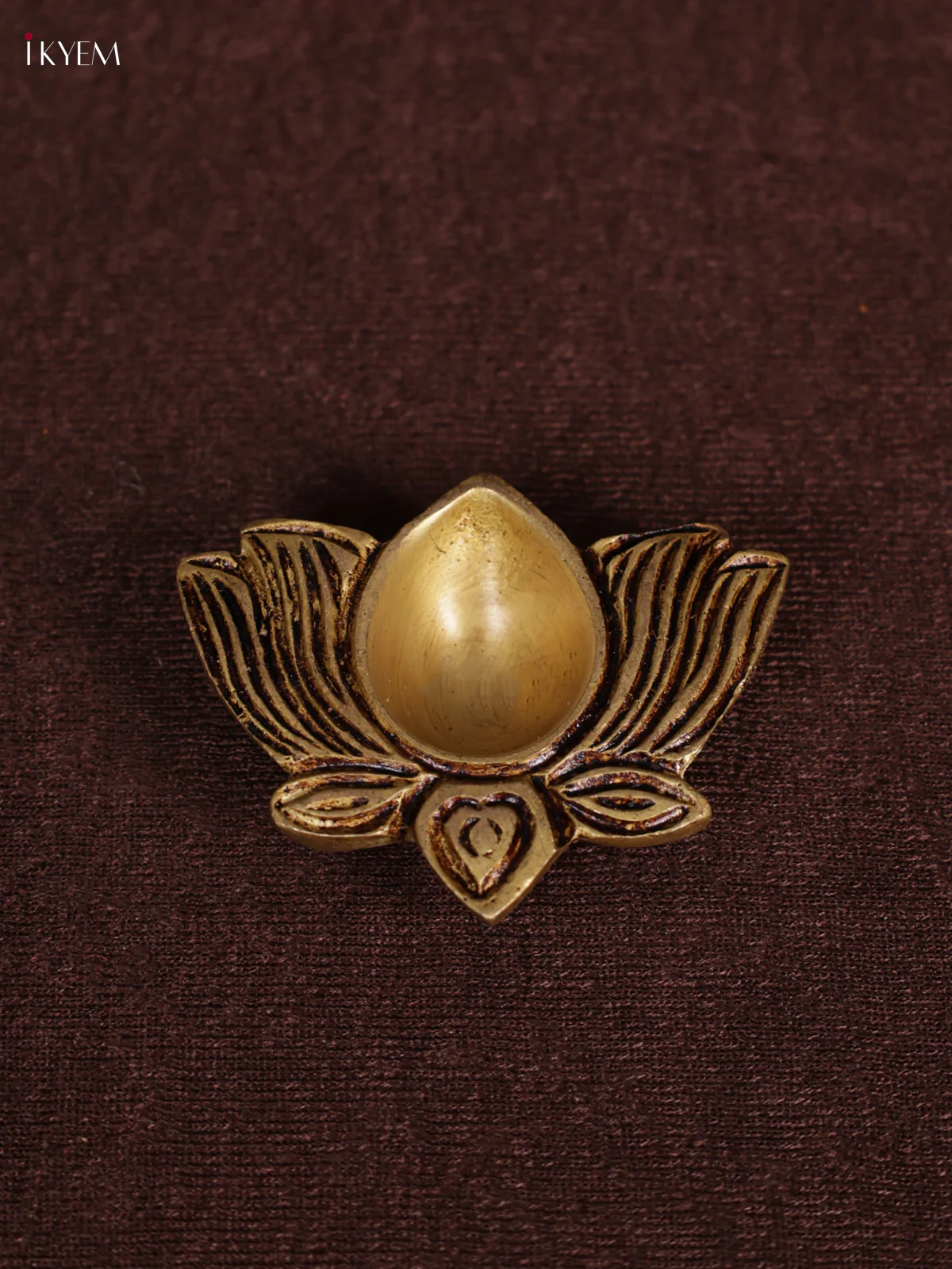 Brass Lotus Diya Set of 2 - Small - KEA3126 - Image 2