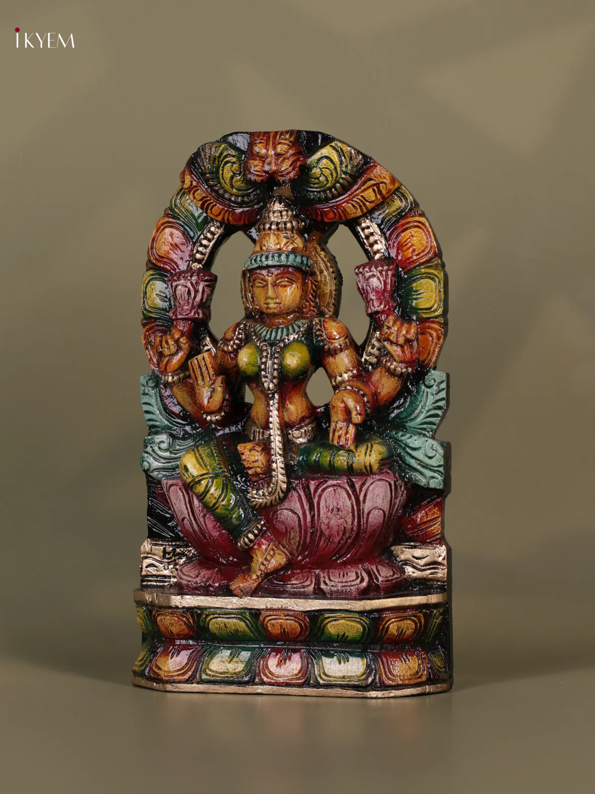 Wooden Hand Carved painted - Lakshmi Panel - KEB0701 - Image 2