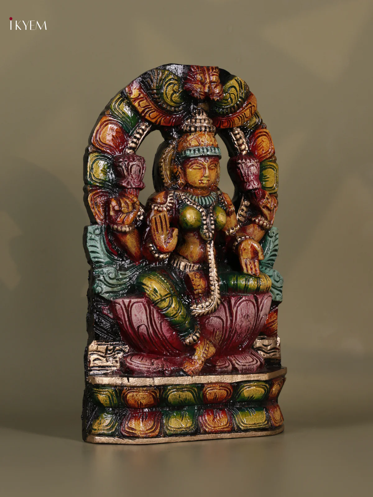 Wooden Hand Carved painted - Lakshmi Panel - KEB0701 - Image 3
