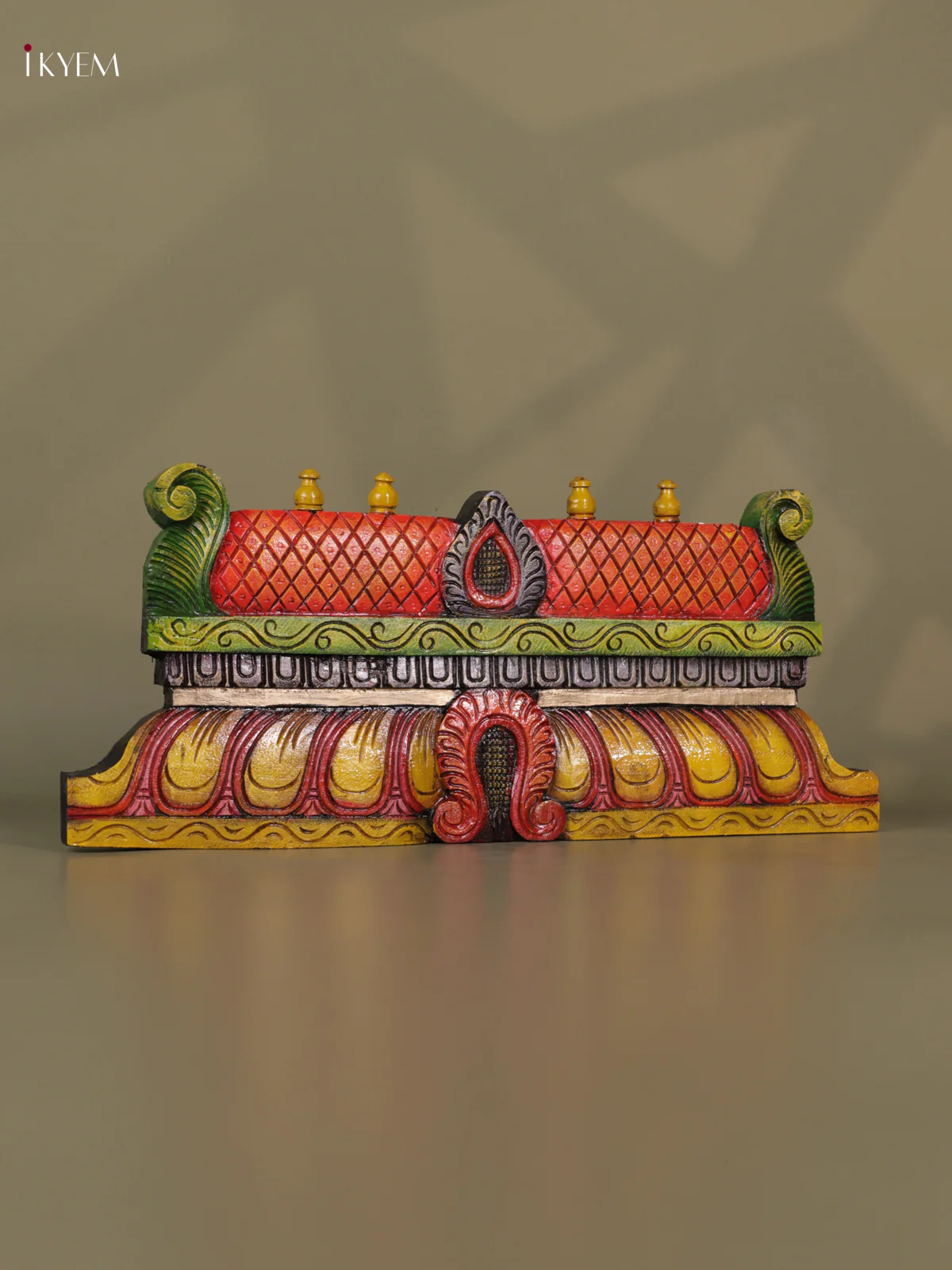 Wooden Hand Carved Painted - Gopuram Panel - (10x24) - KEB0703 - Image 3