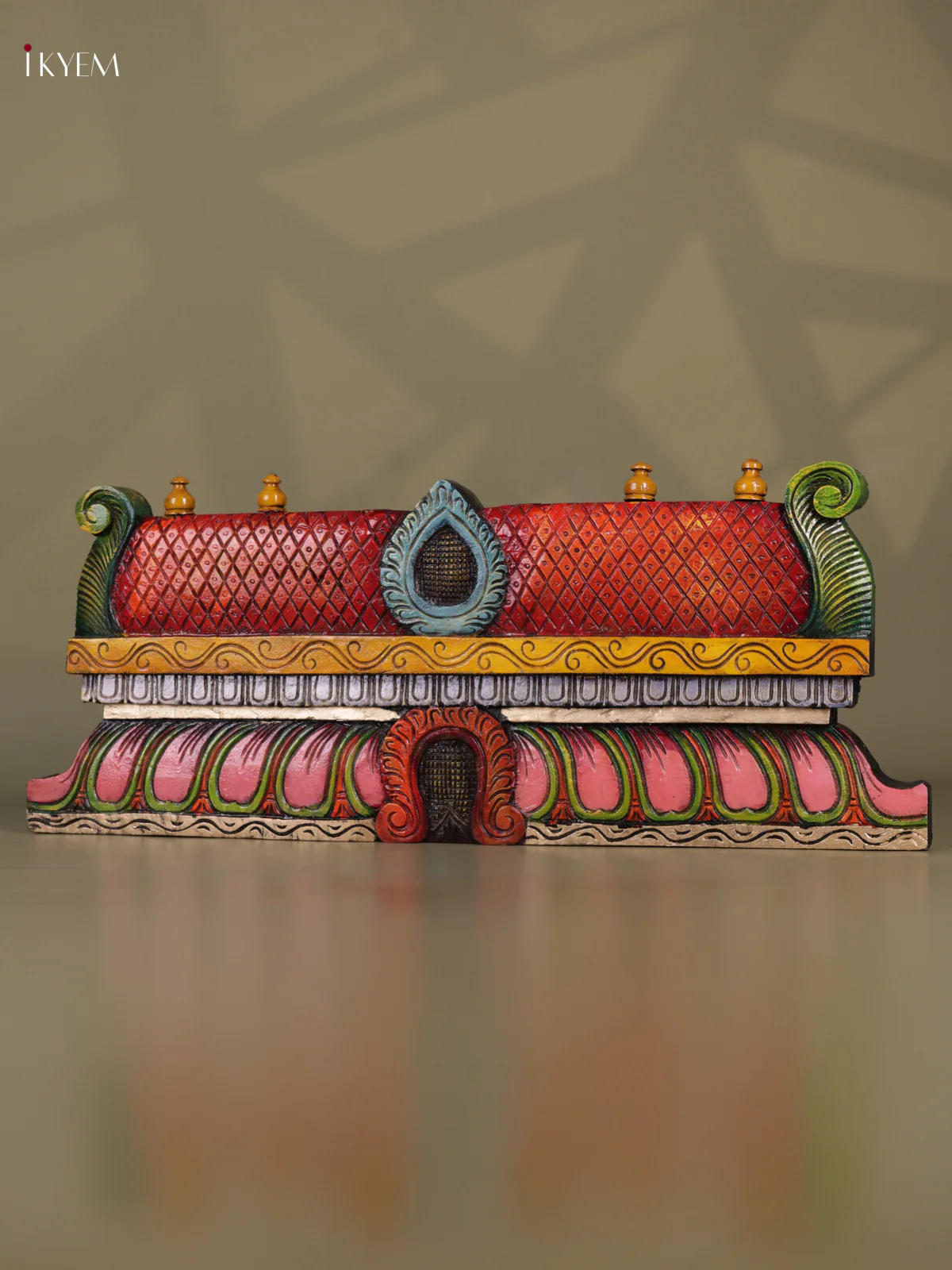 Wooden Hand Carved Painted - Gopuram Panel - (12x30) - KEB0705 - Image 2