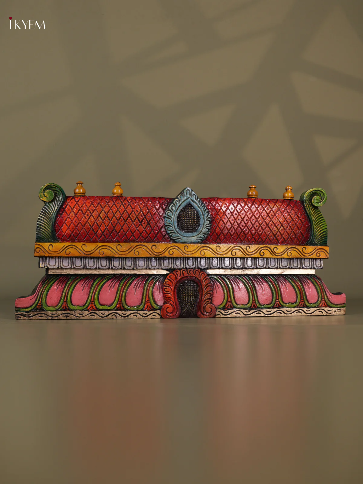 Wooden Hand Carved Painted - Gopuram Panel - (12x30) - KEB0705 - Image 3