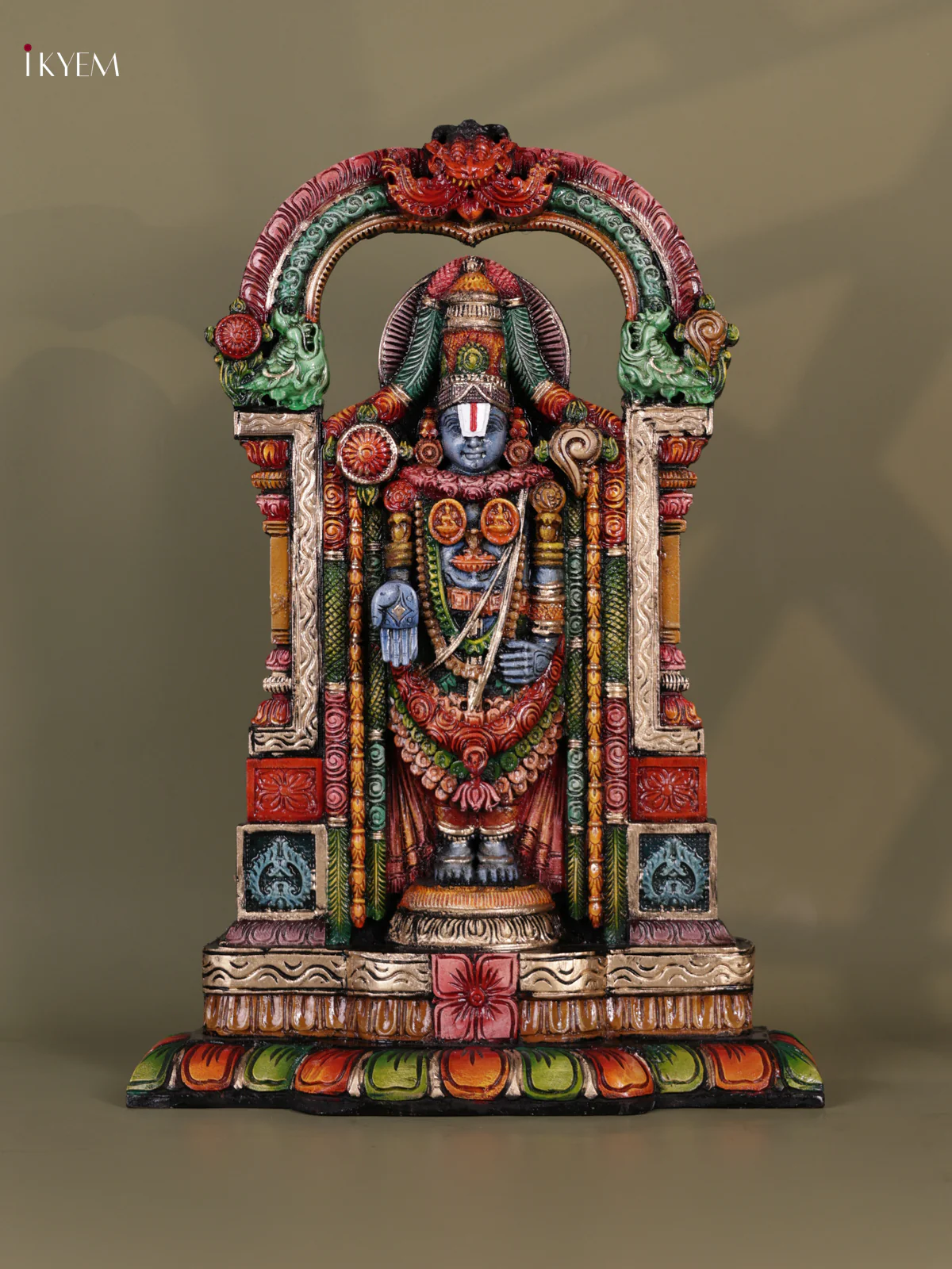 Wooden Hand Carved Painted - Balaji Statue - (25x18) - KEB0731