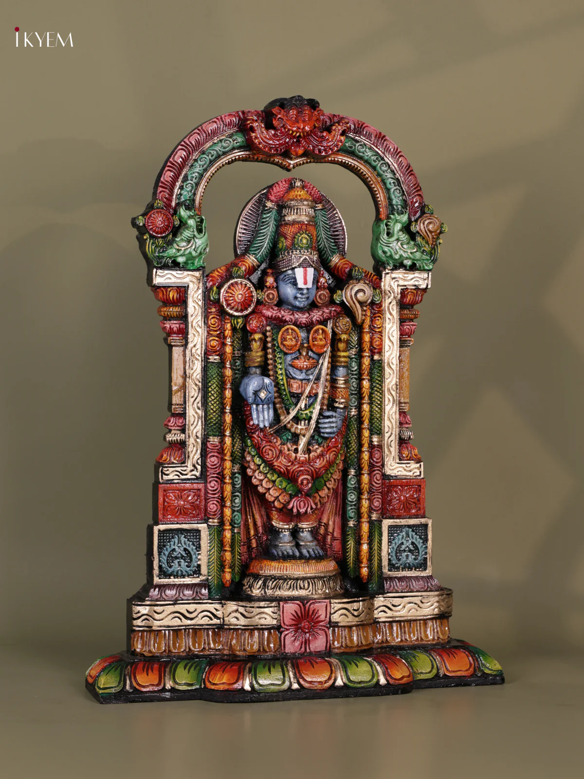 Wooden Hand Carved Painted - Balaji Statue - (25x18) - KEB0731 - Image 2