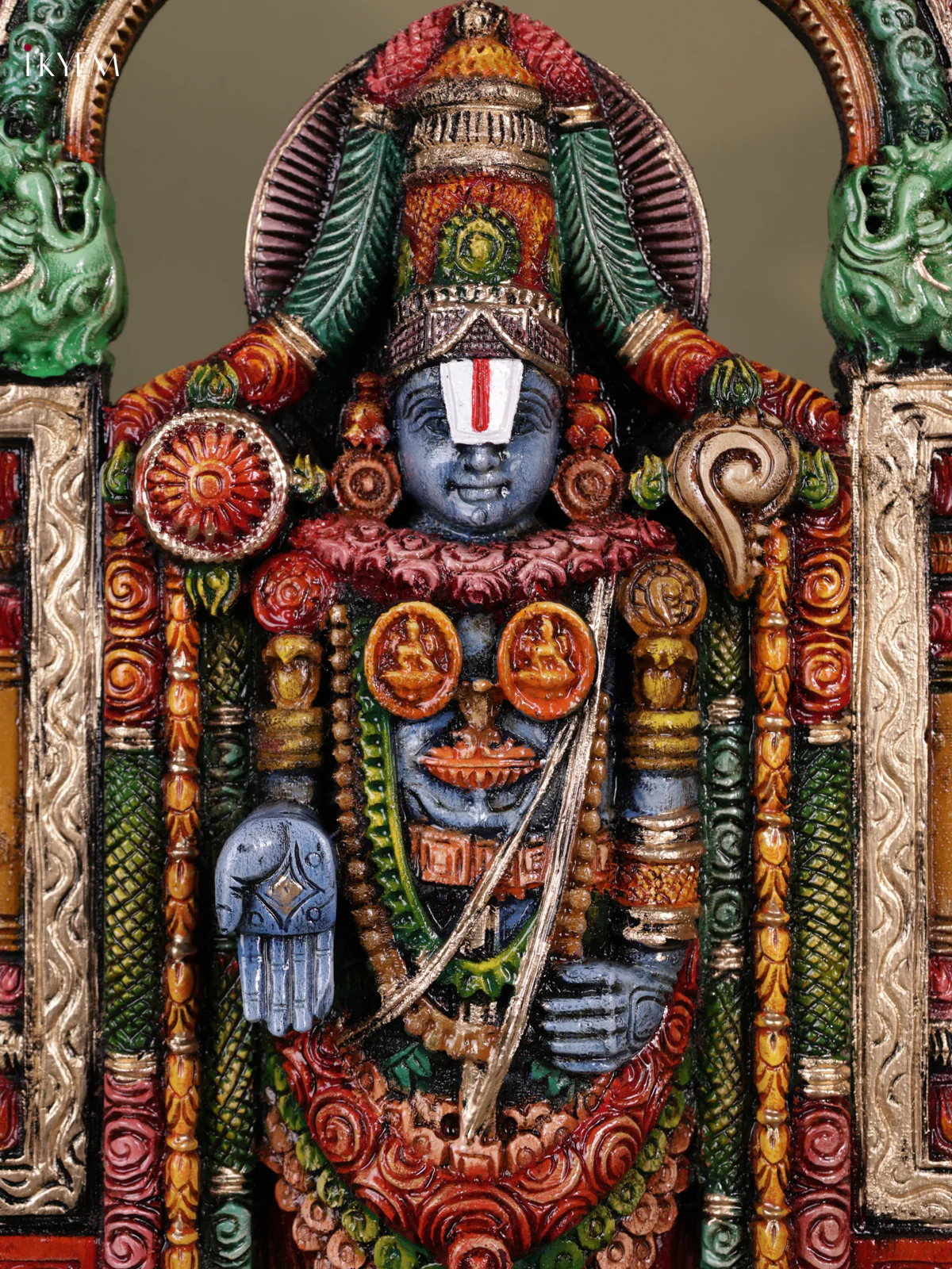 Wooden Hand Carved Painted - Balaji Statue - (25x18) - KEB0731 - Image 3