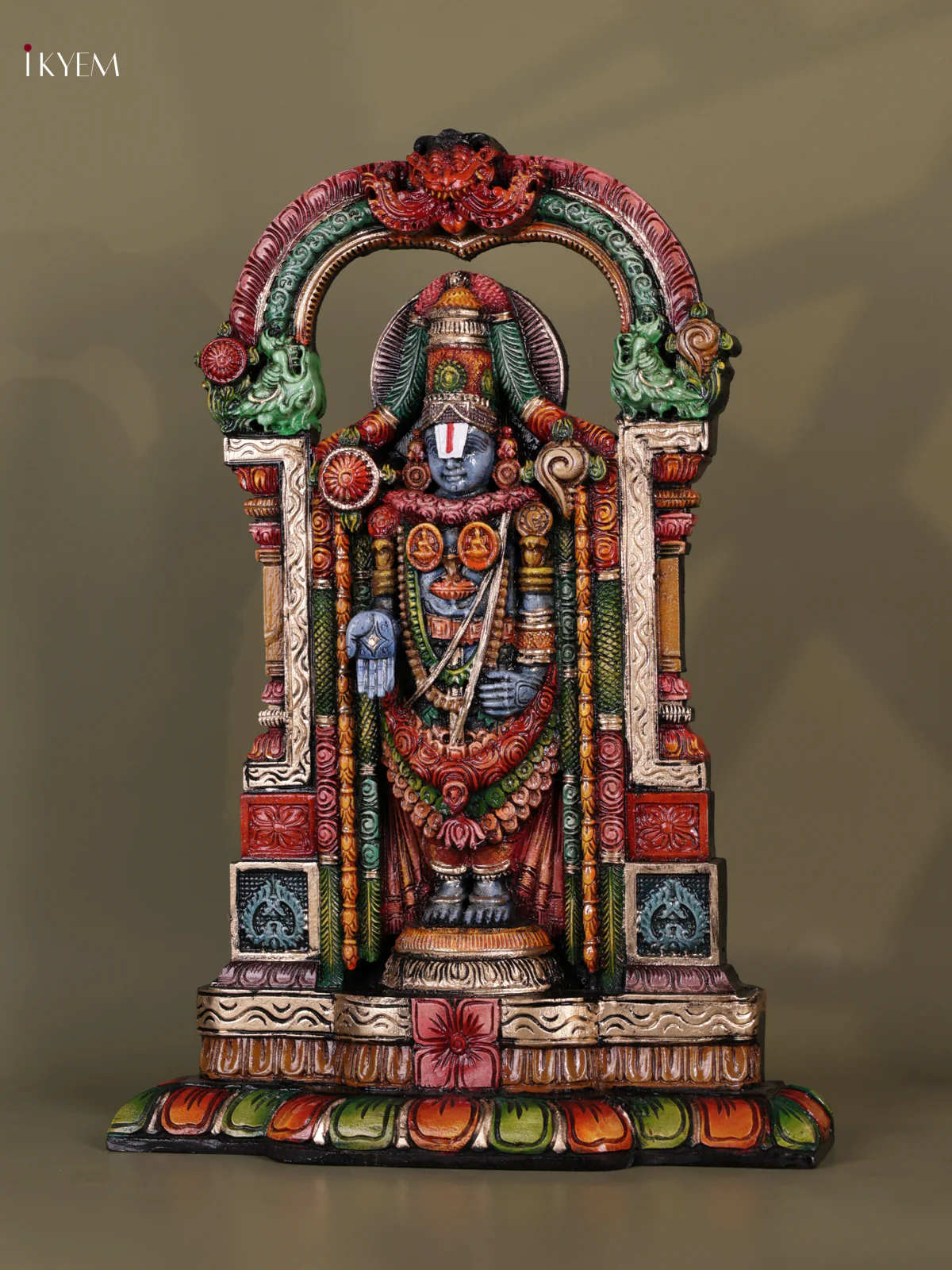 Wooden Hand Carved Painted - Balaji Statue - (25x18) - KEB0731 - Image 4
