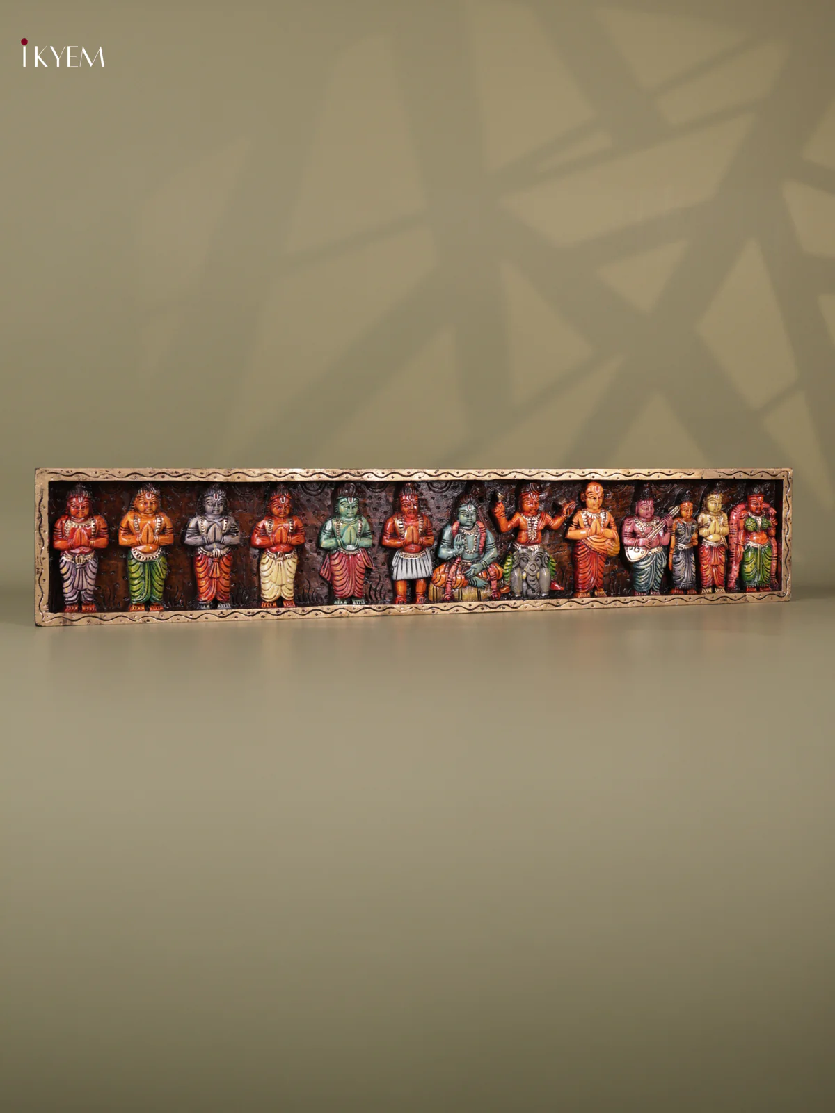 Wooden Hand carved Painted - Alwar Panel - (8x42) - KEB0734 - Image 2