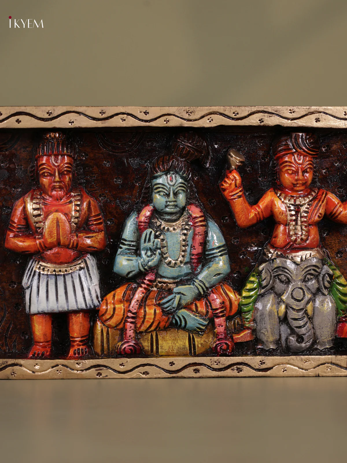 Wooden Hand carved Painted - Alwar Panel - (8x42) - KEB0734 - Image 5