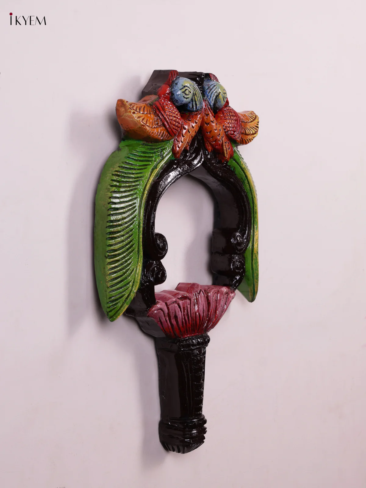 Wooden Hand Carved Painted - Parrot Mirror/Wall Frame - KEB0907 - Image 2