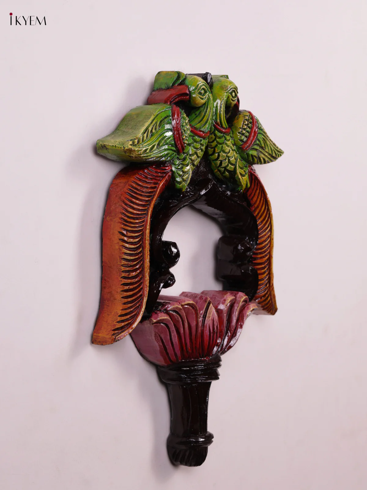 Wooden Hand Carved Painted - Parrot Mirror/Wall Frame - KEB0908 - Image 3