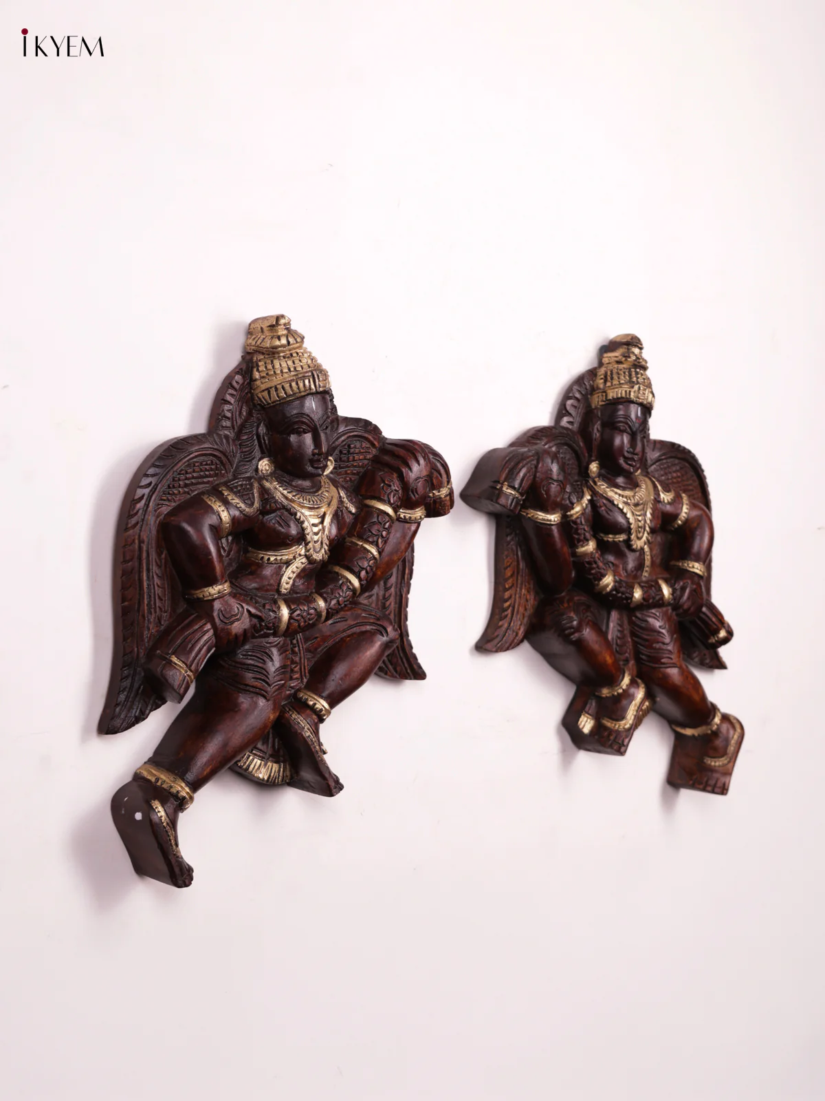 Wooden- Gandharvas Wall Panel - Set OF - 2 - KEB0918 - Image 2