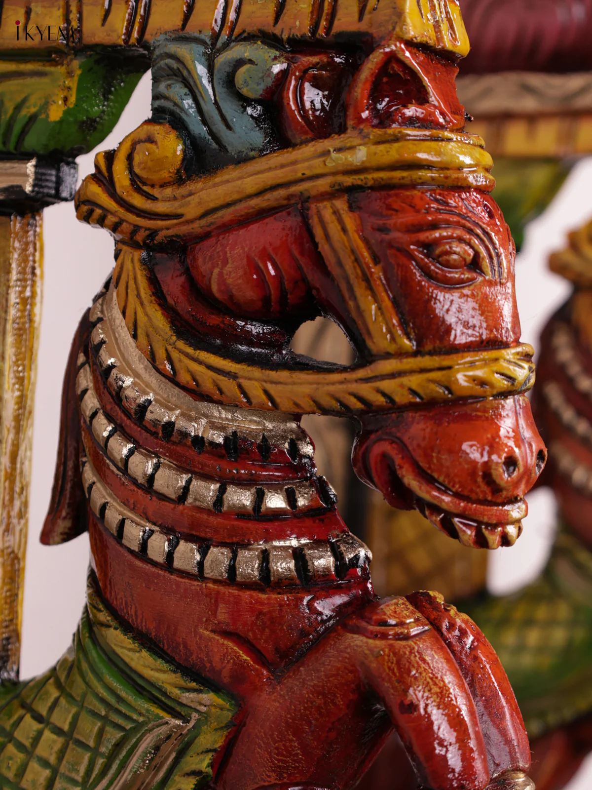 Wooden Hand Carved Hand Painted - Horse Wall Bracket - Set OF - 2 - Image 2