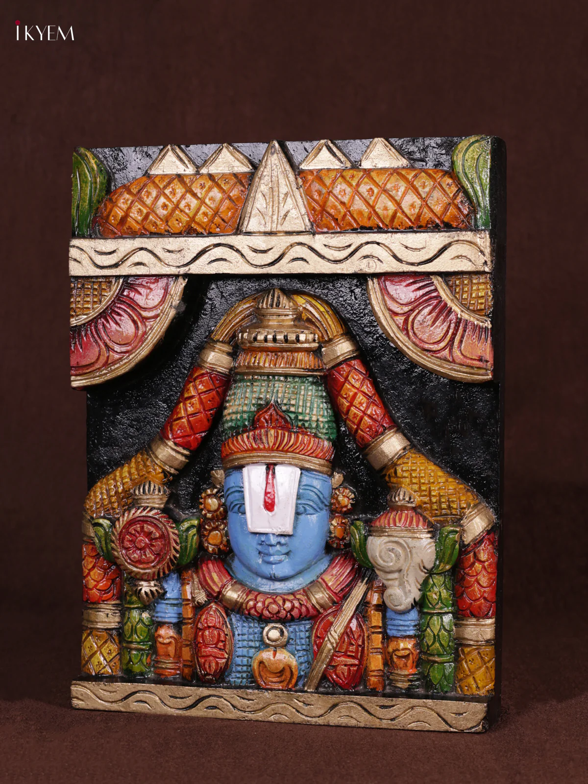 Wooden Hand Carved Painted - Balaji Panel - KEB0930 - Image 2